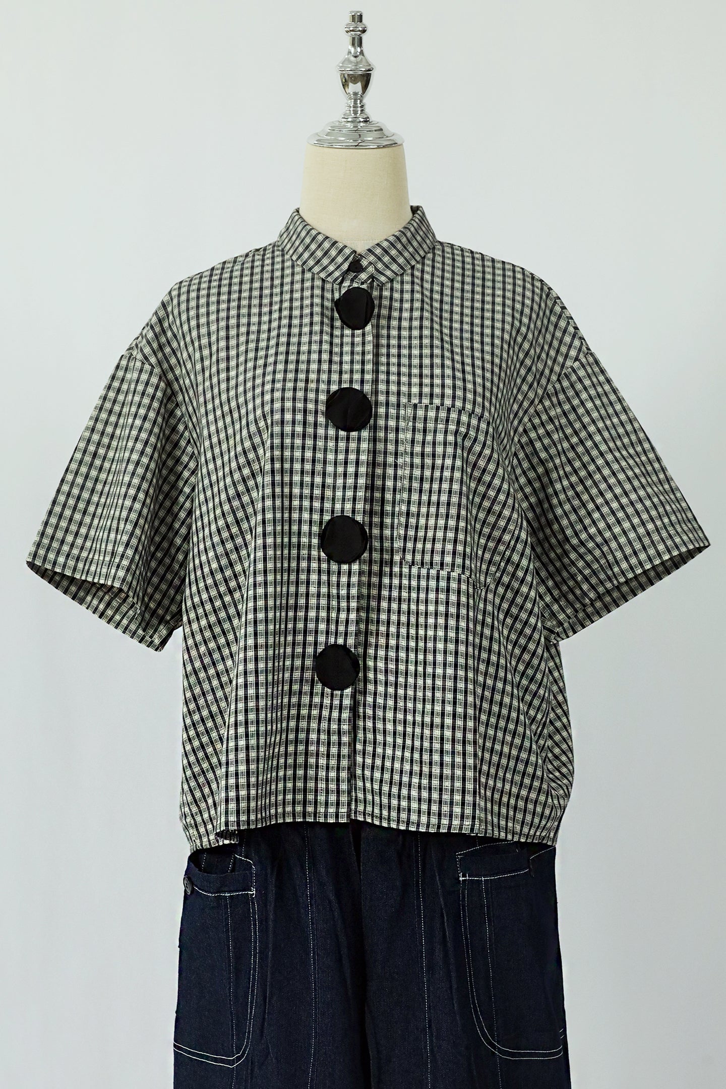 PO - Cecilia Checkered Shirt in Black