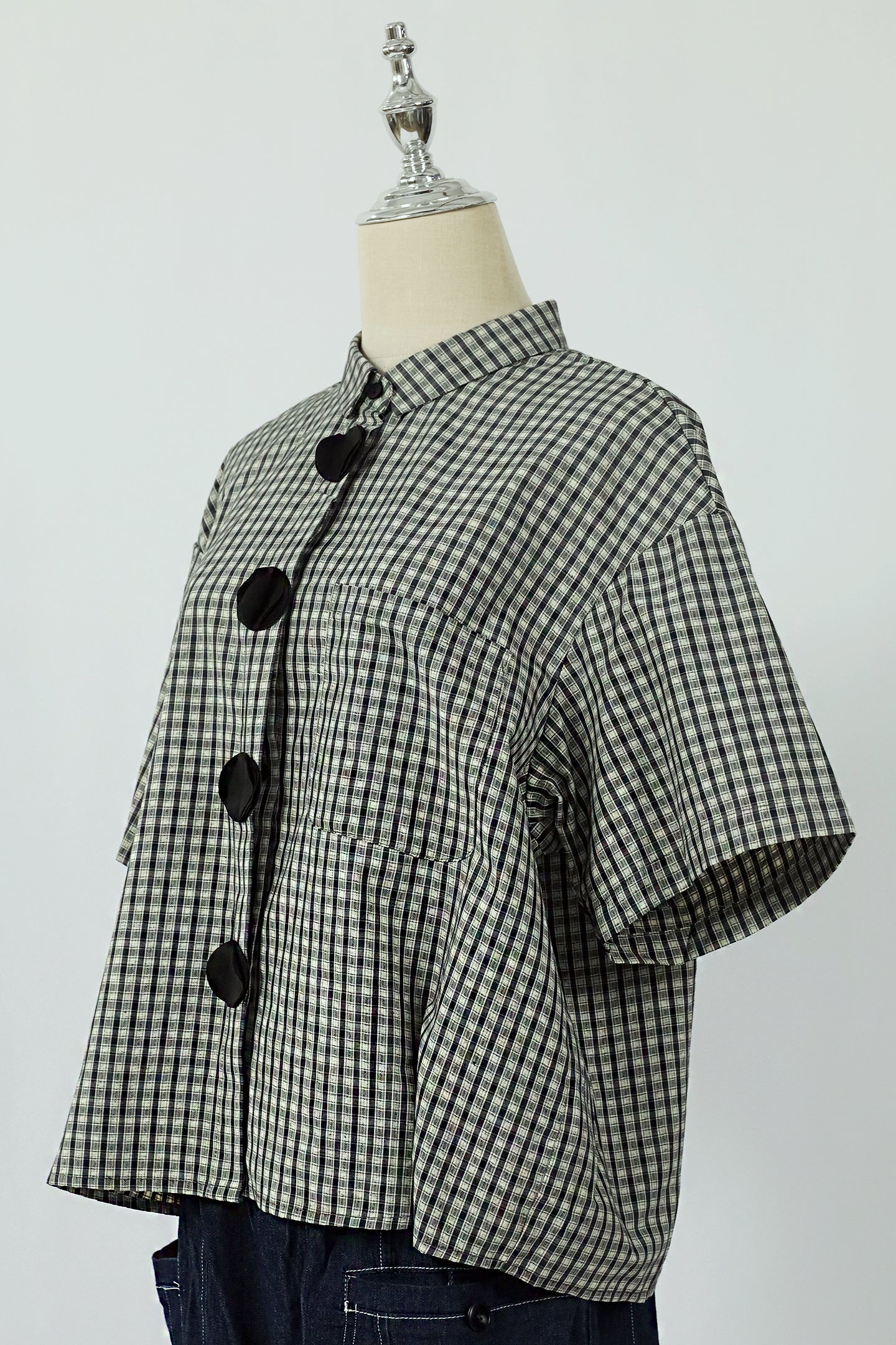 PO - Cecilia Checkered Shirt in Black