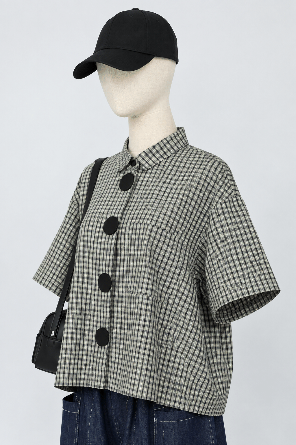 PO - Cecilia Checkered Shirt in Black