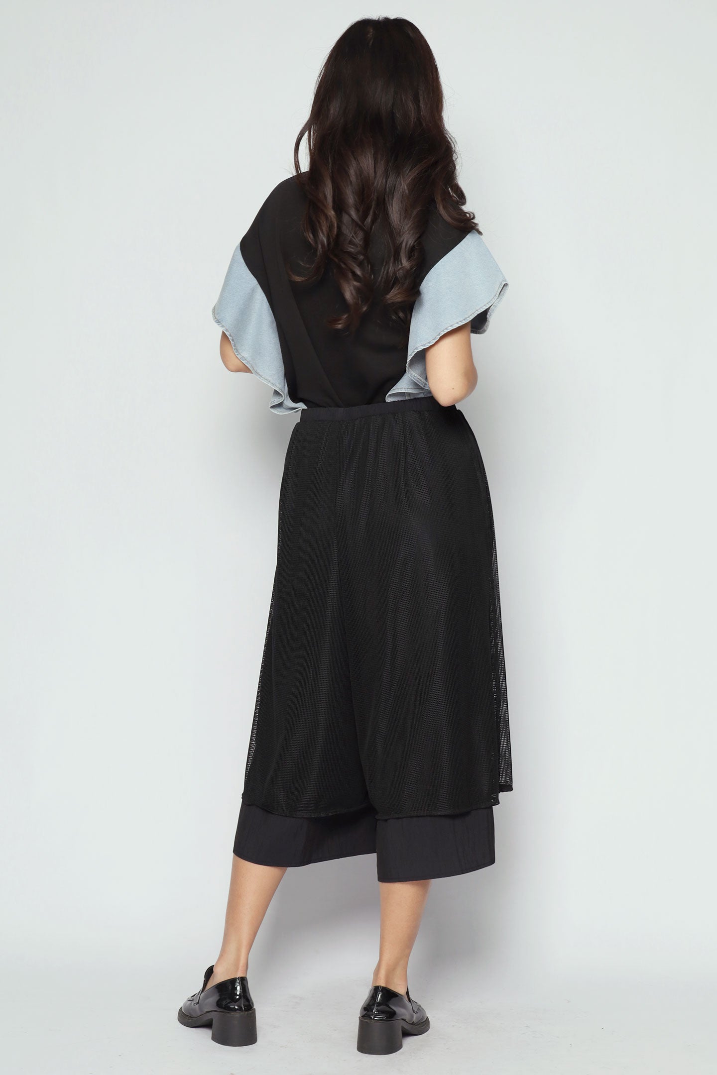Cephas Netted Culottes in Black