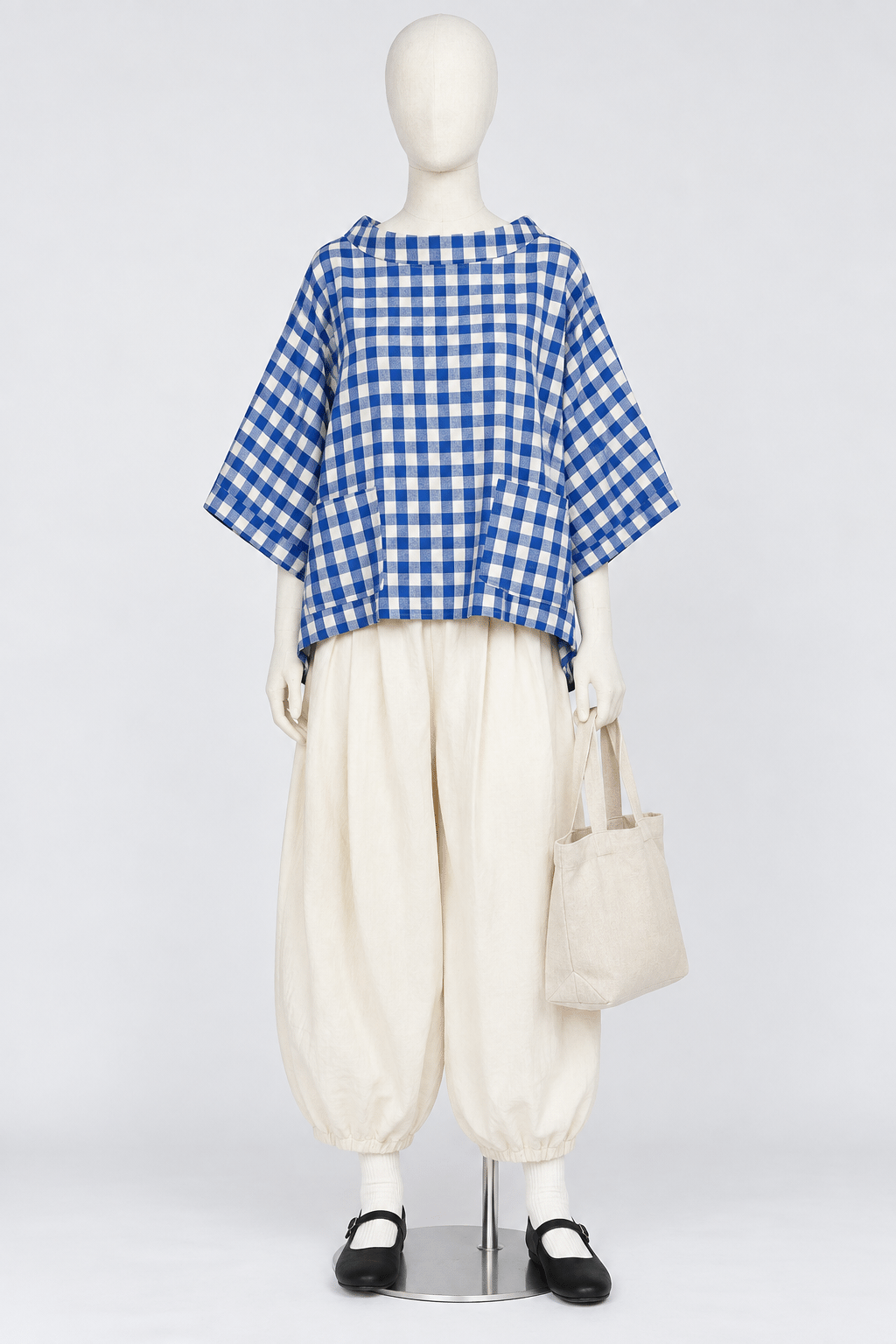 PO - Christa Blouse in Blue Check