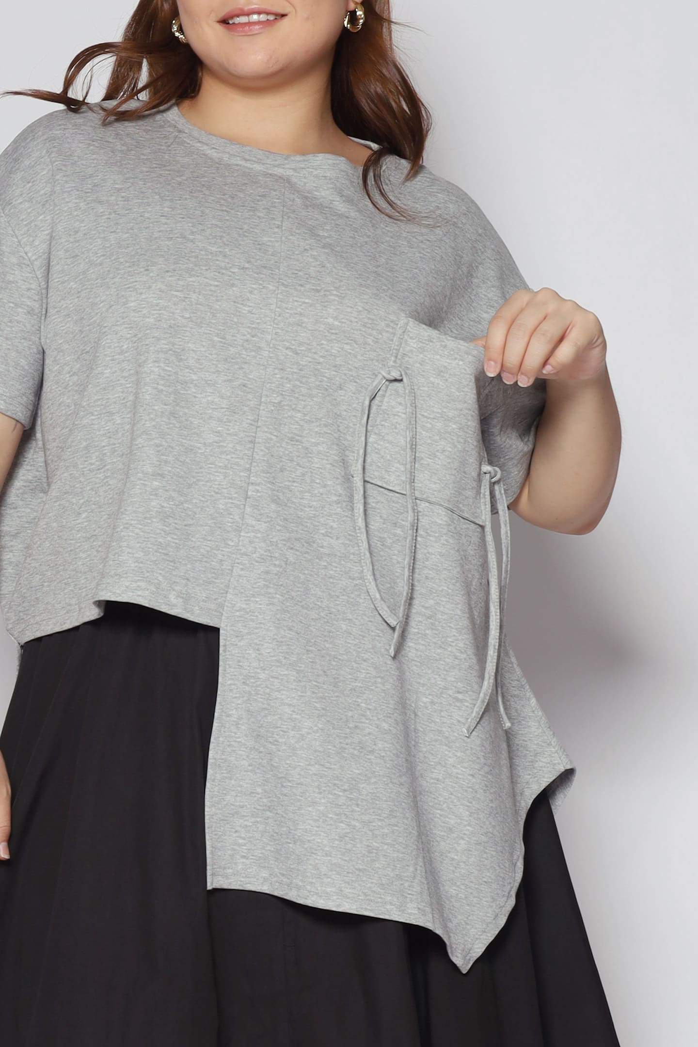 Cherry Pocket Top in Grey