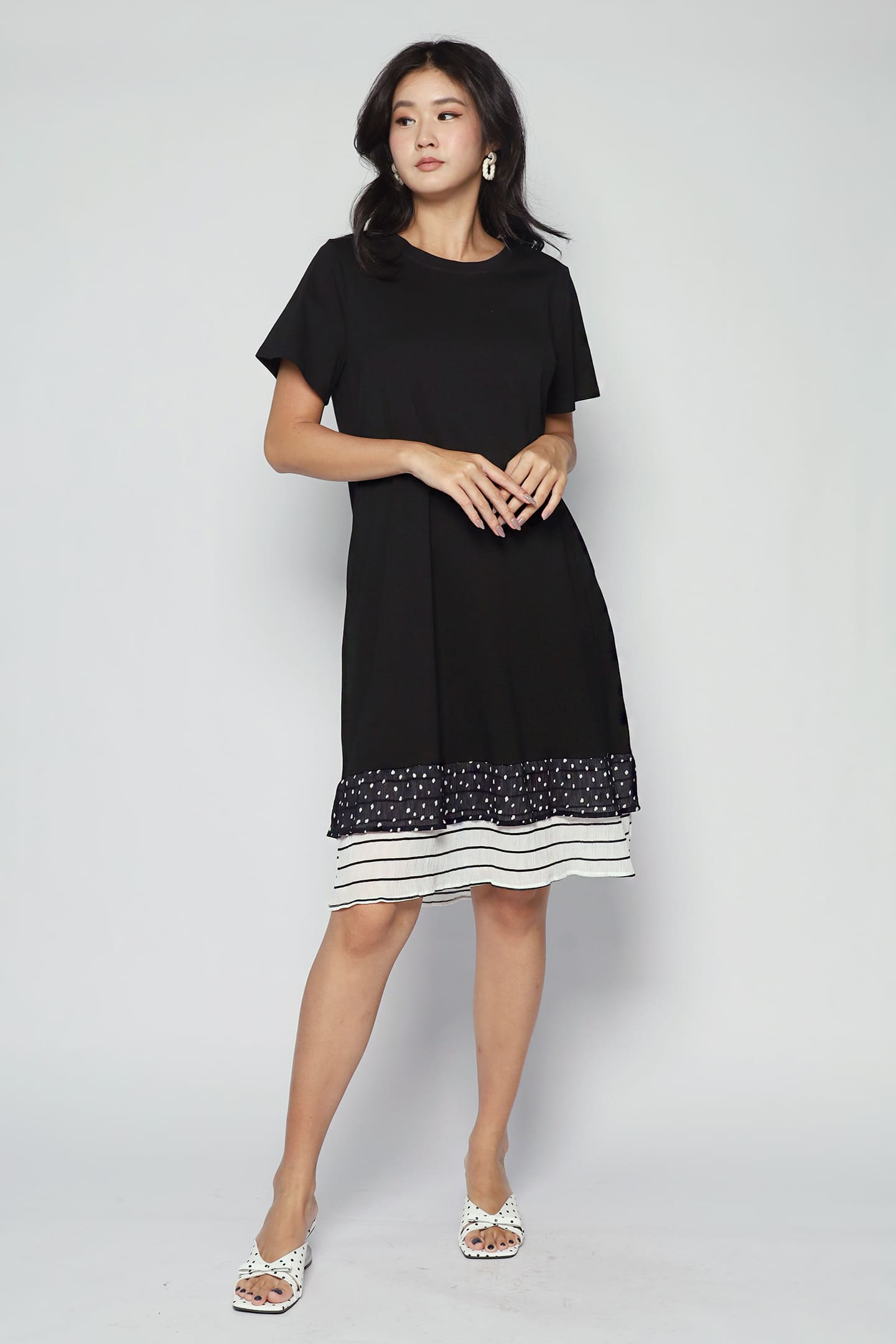 Chloe Dress in Polka Stripes