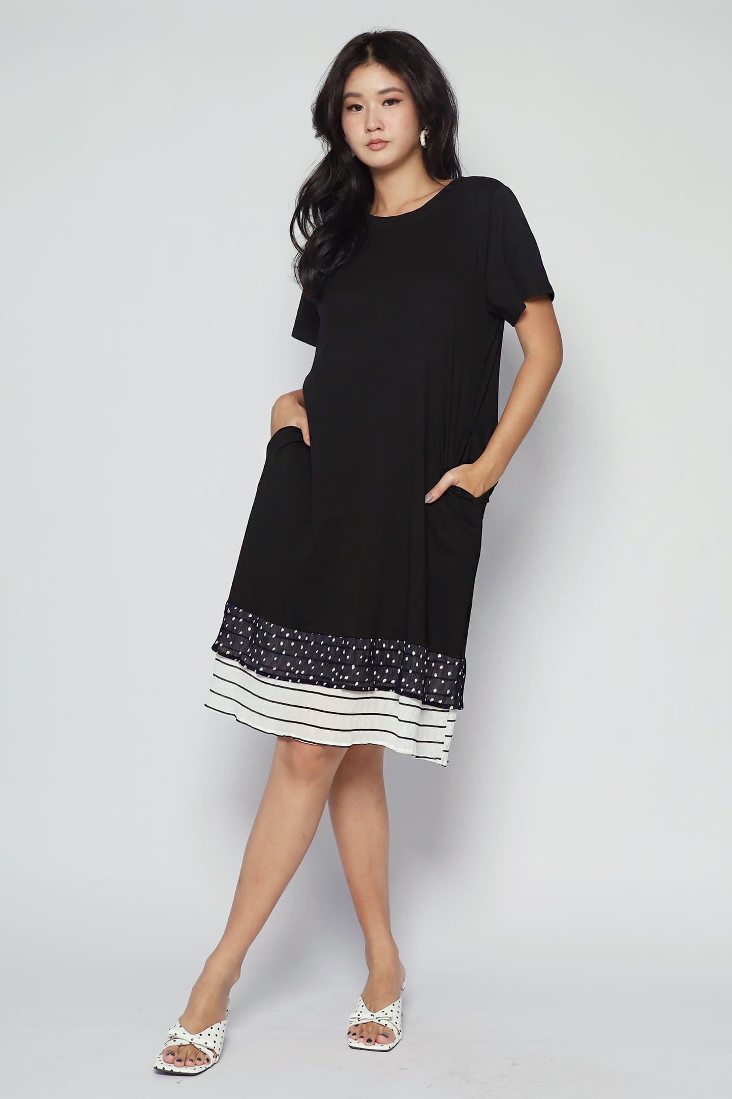 Chloe Dress in Polka Stripes
