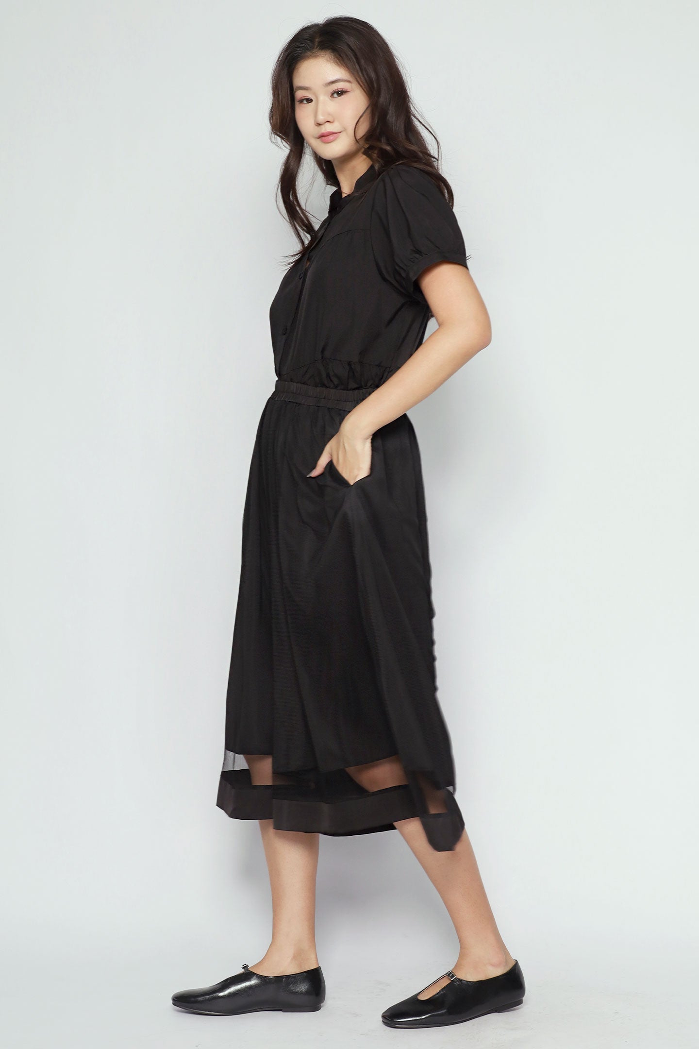 Christine Netted Pants in Black