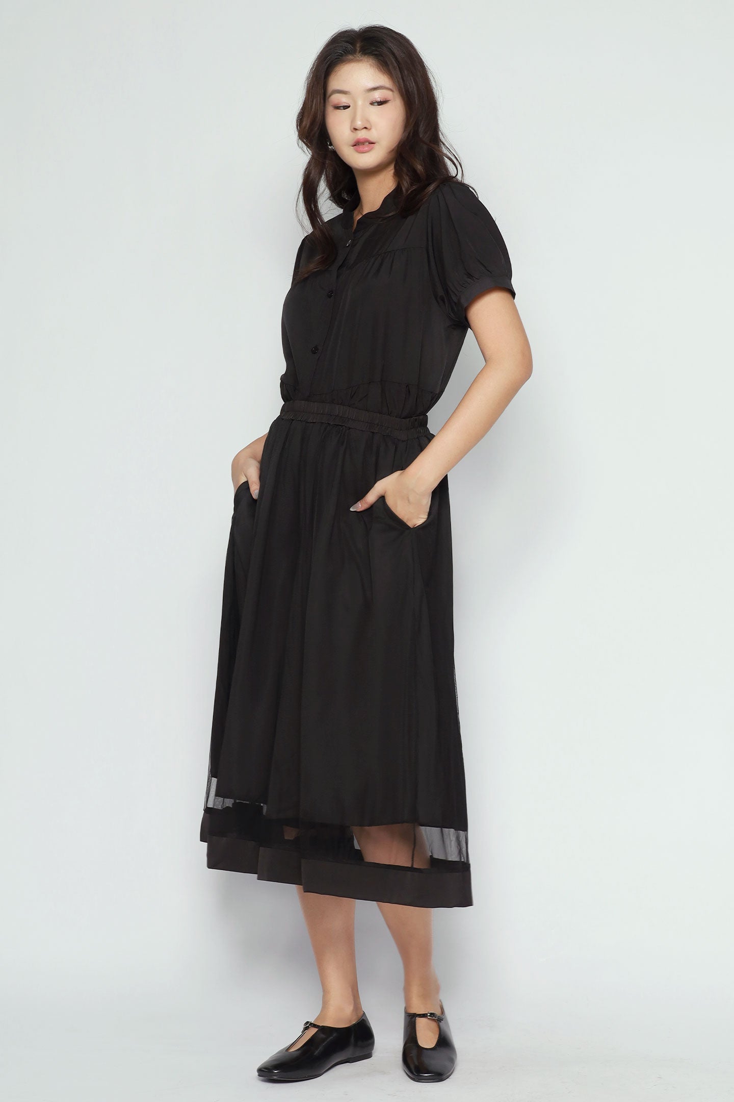 Christine Netted Pants in Black