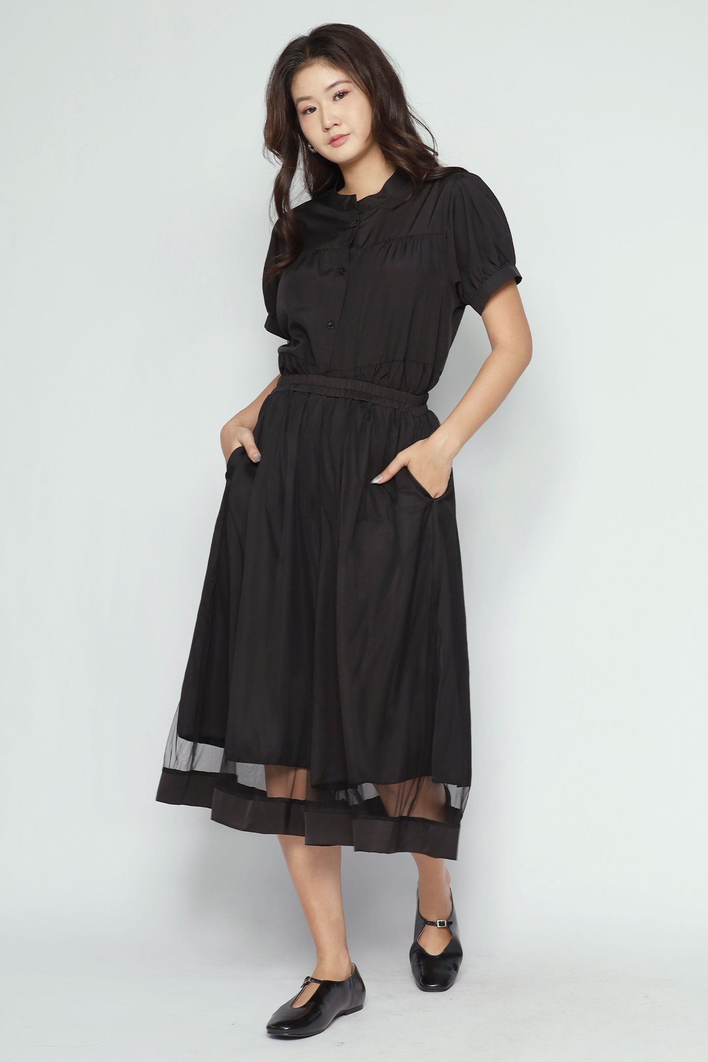 Christine Netted Pants in Black