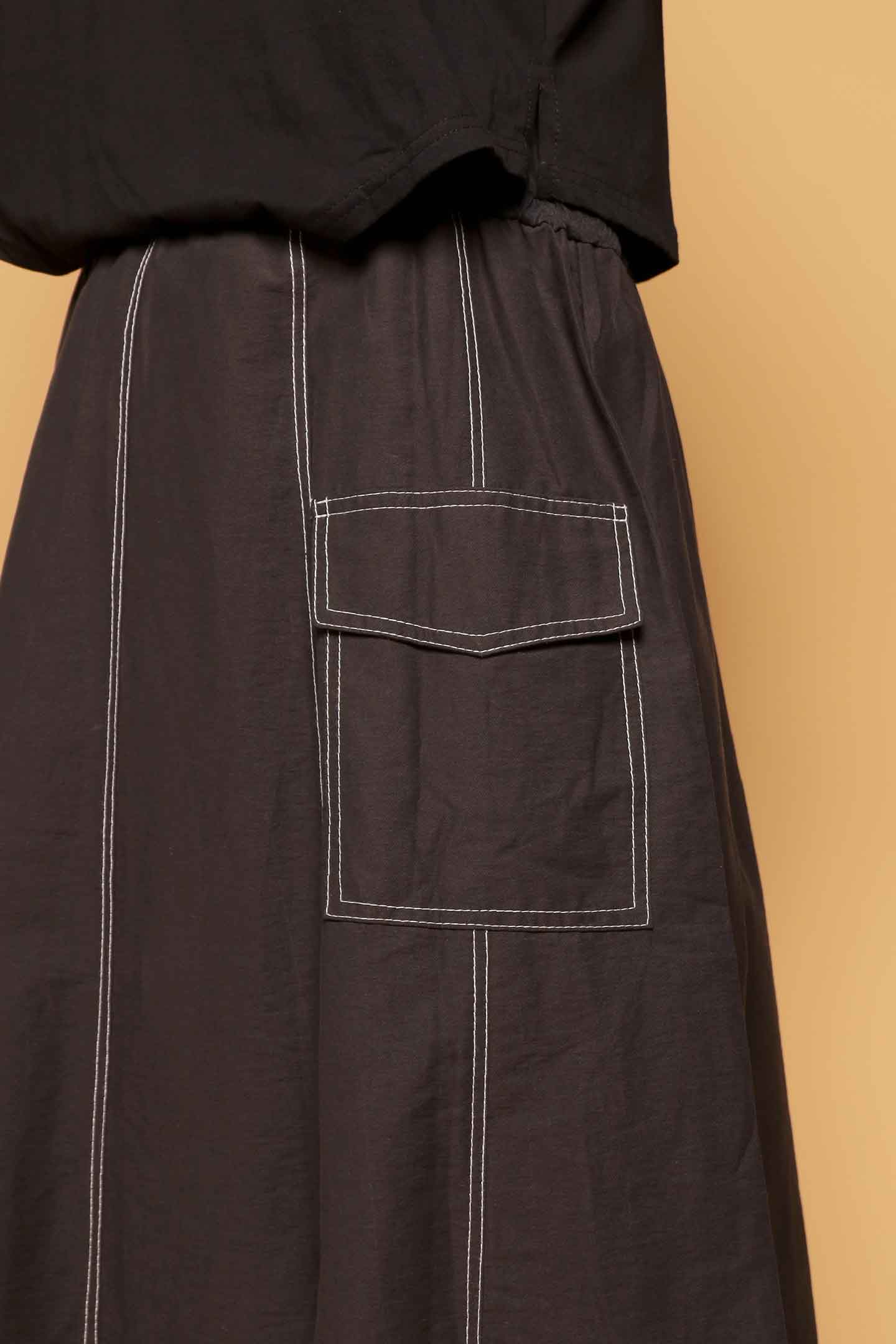 PO - Clarisse Pocket Dress in Black