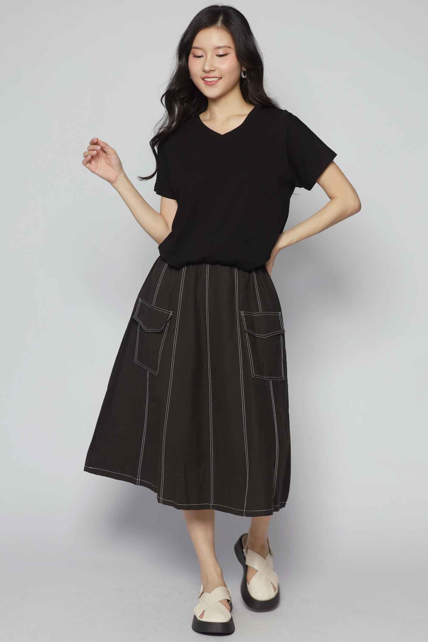 Clarisse Pocket Dress in Black