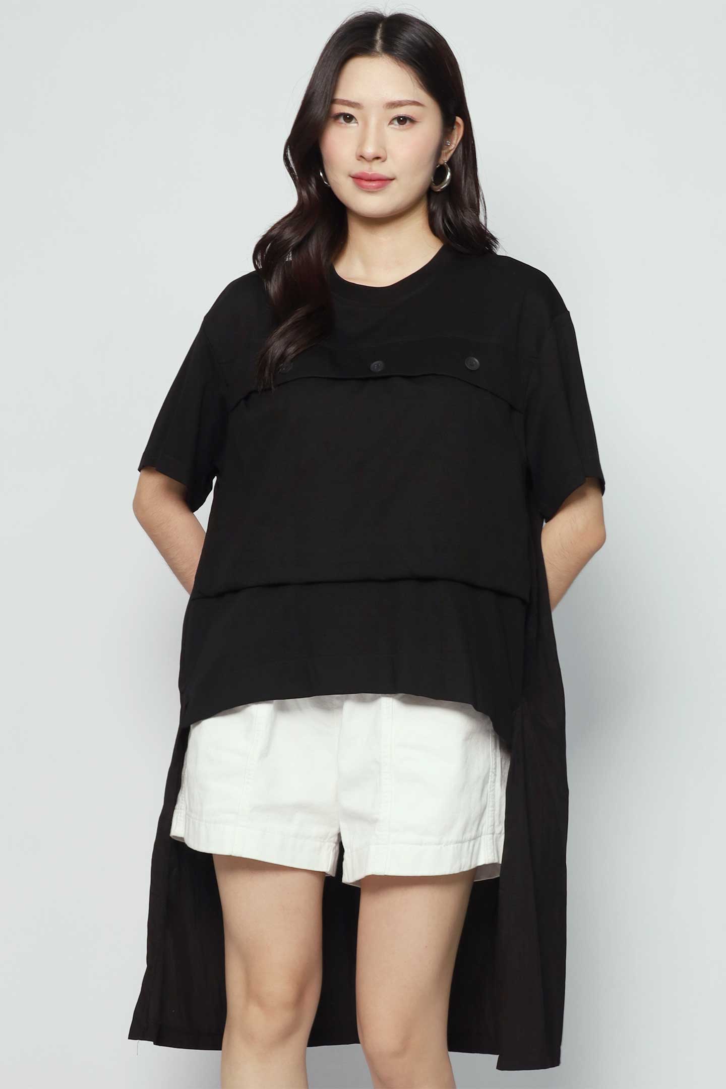 Backorders Clio Button High Low Top
