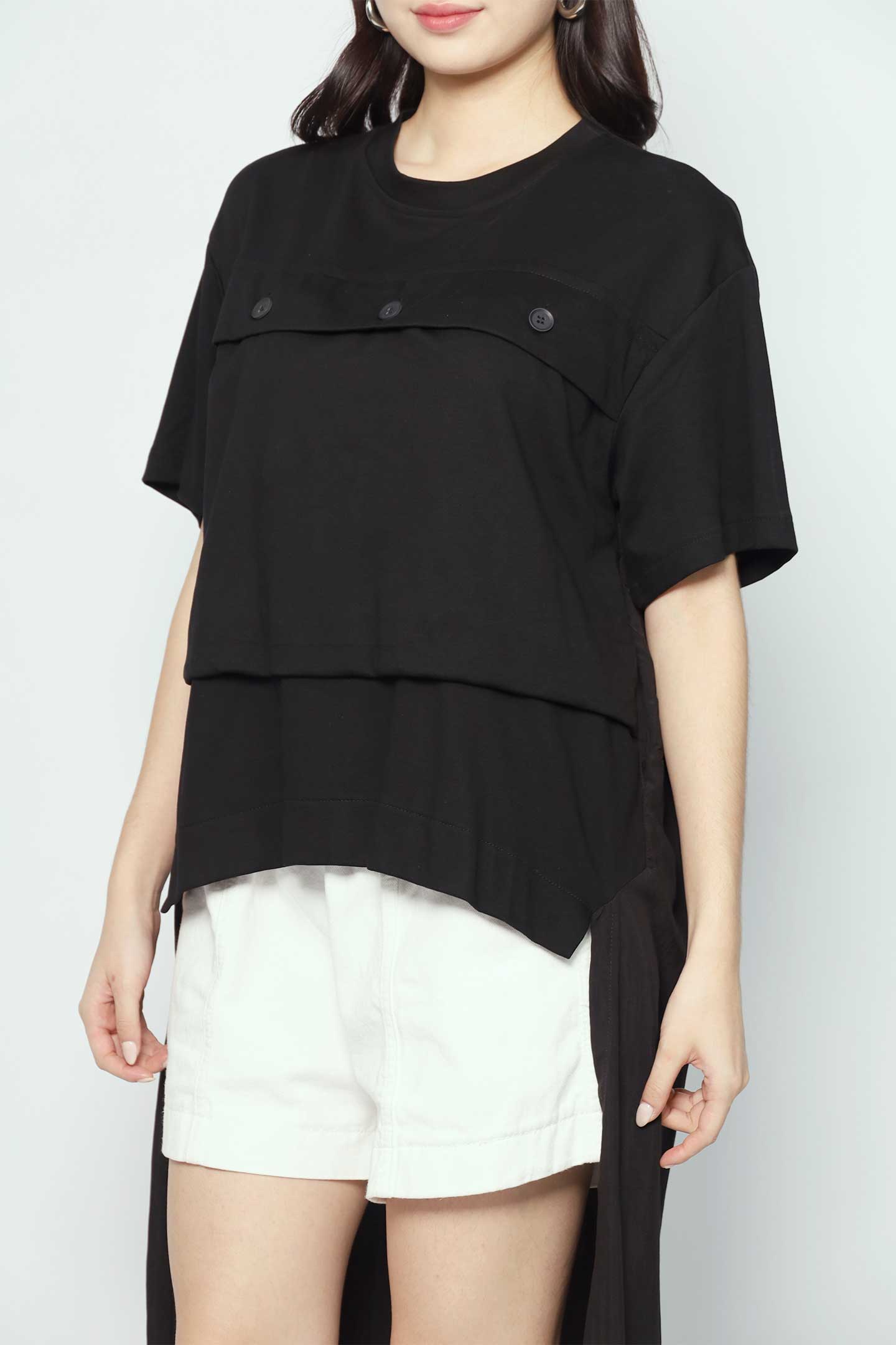 Backorders Clio Button High Low Top