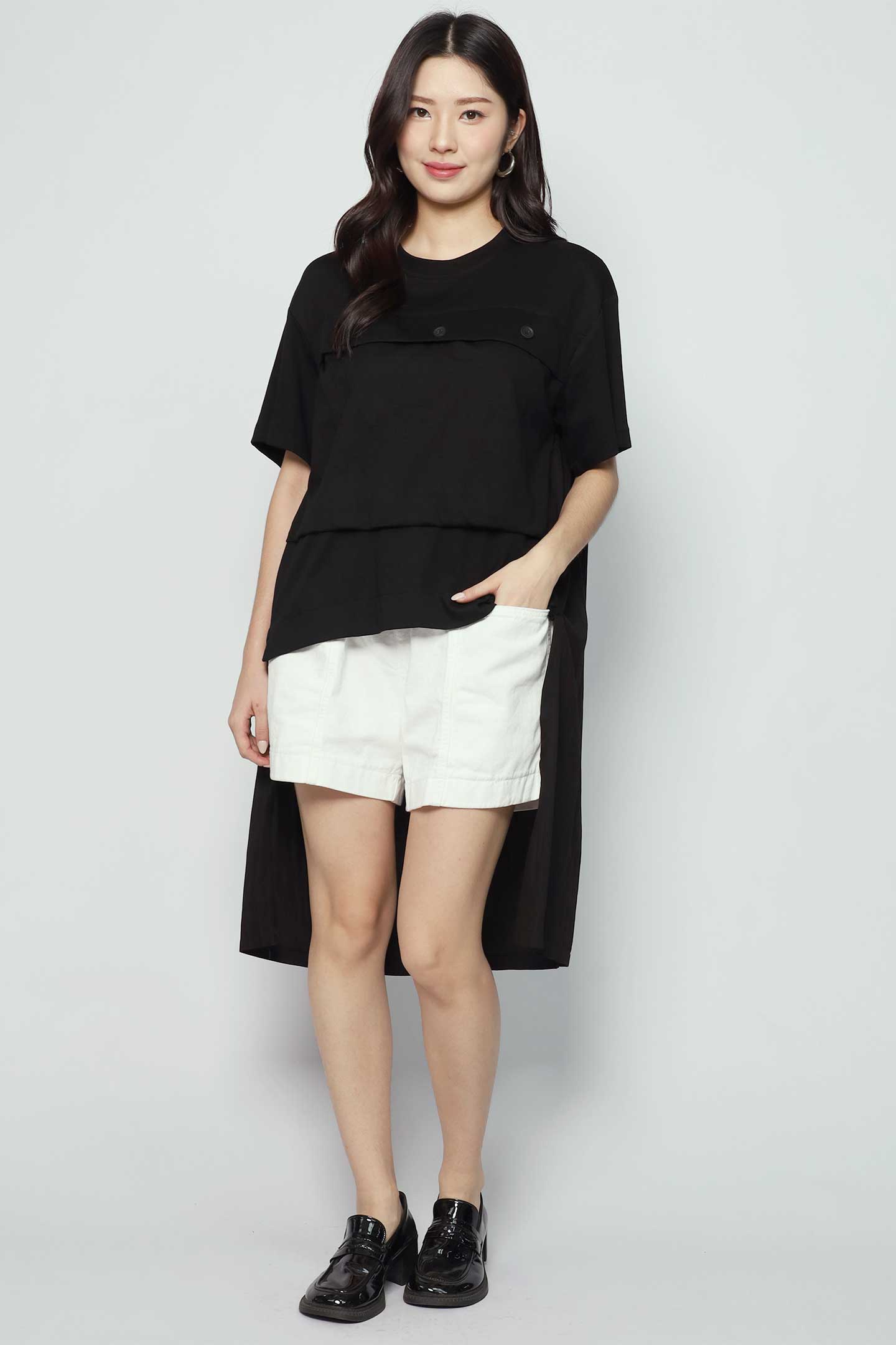 Backorders Clio Button High Low Top