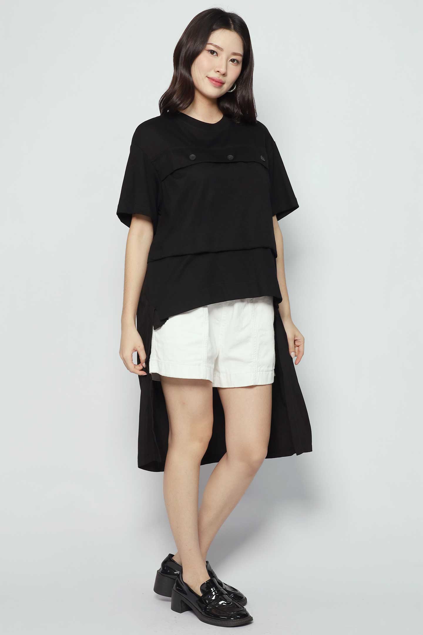 Backorders Clio Button High Low Top