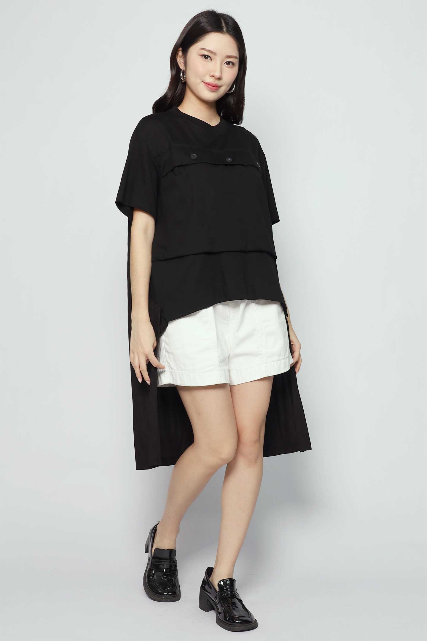 Backorders Clio Button High Low Top