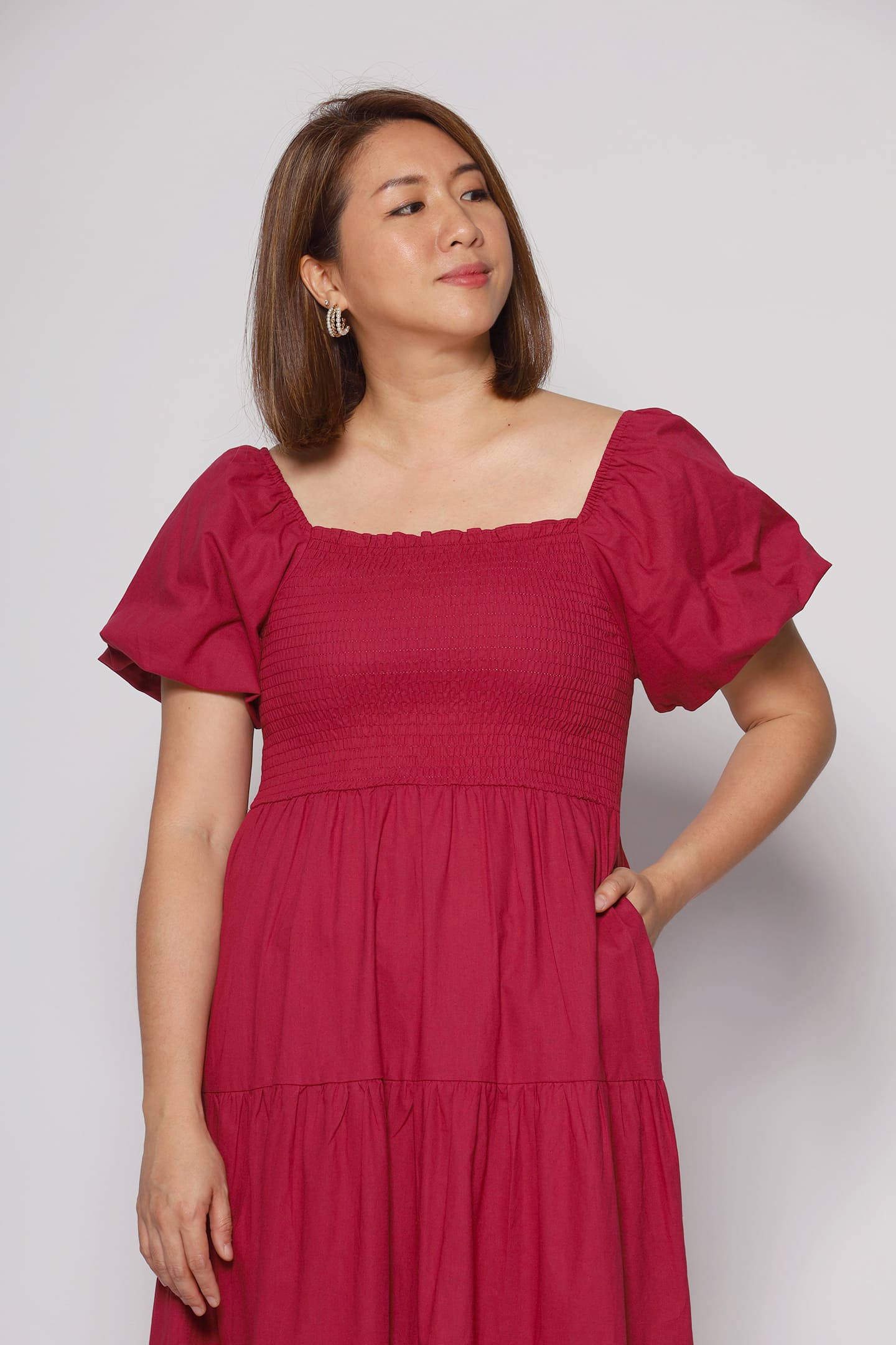 Colette Dress in Maroon