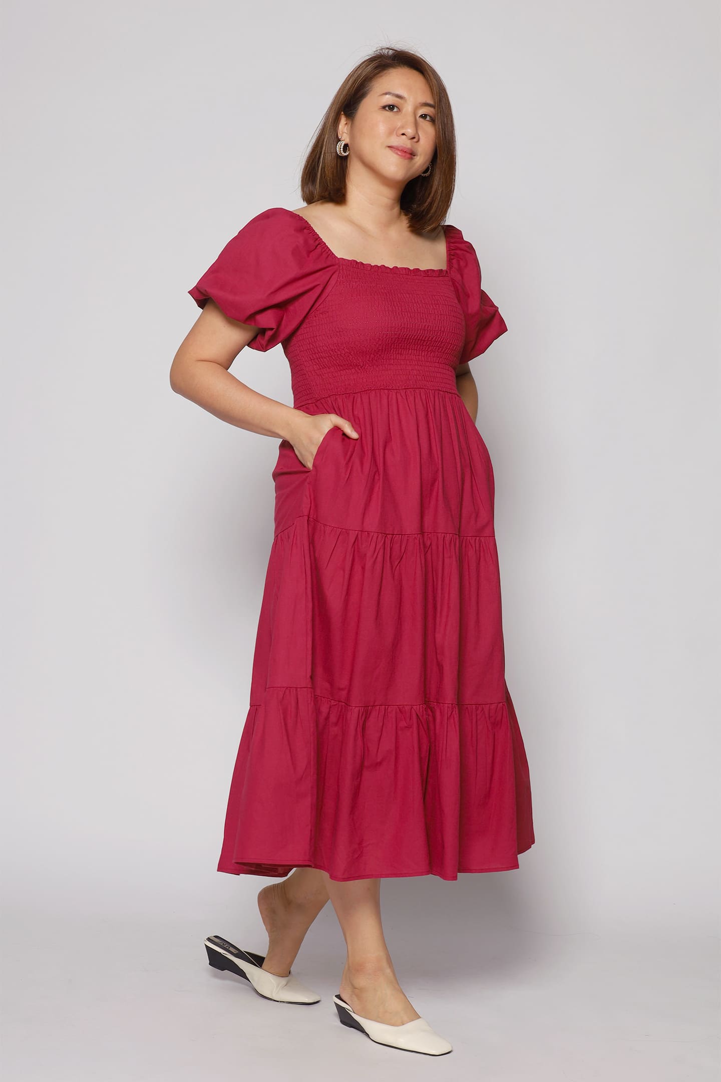 Colette Dress in Maroon