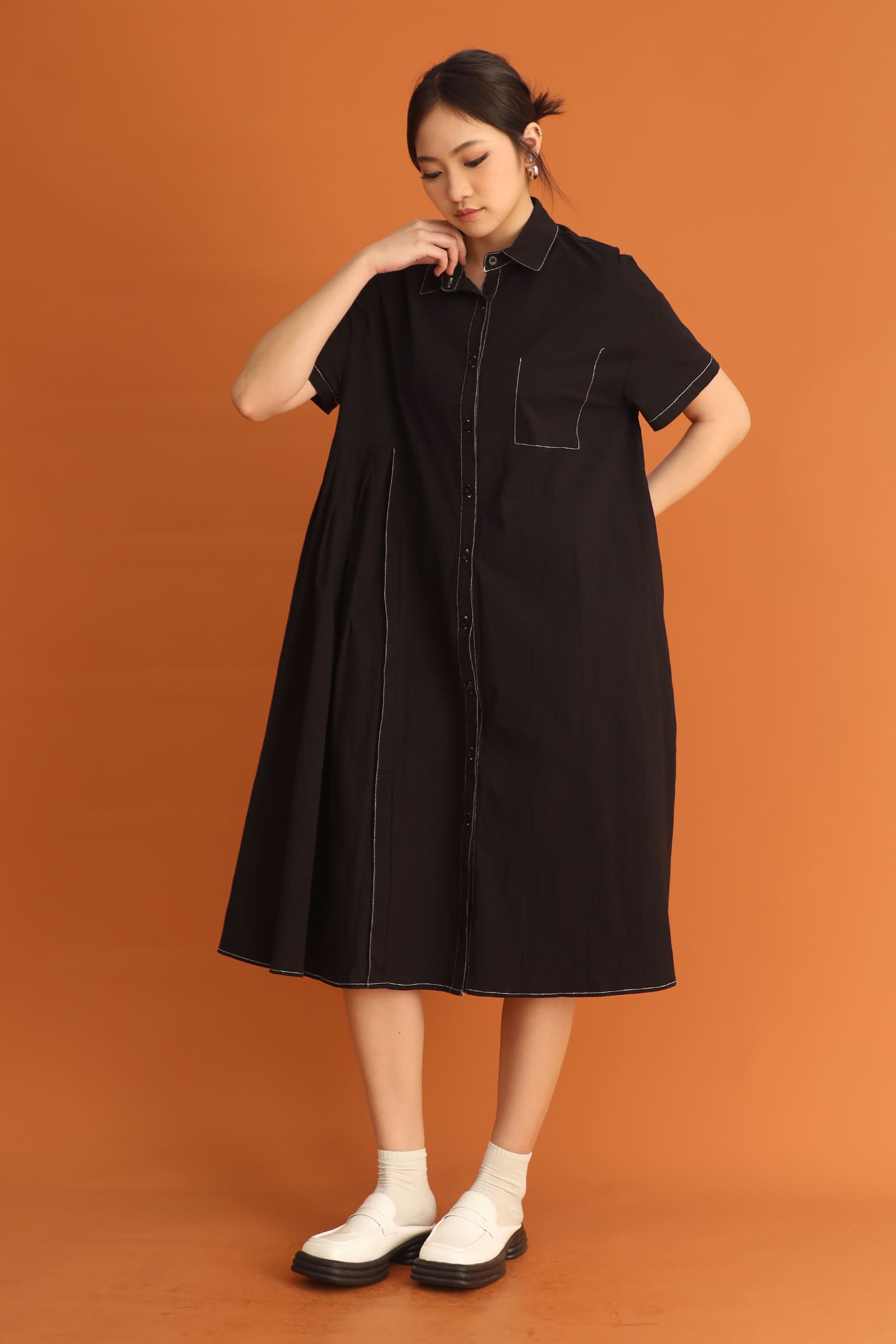 CHOSEN: Yura Collared Dress in Black