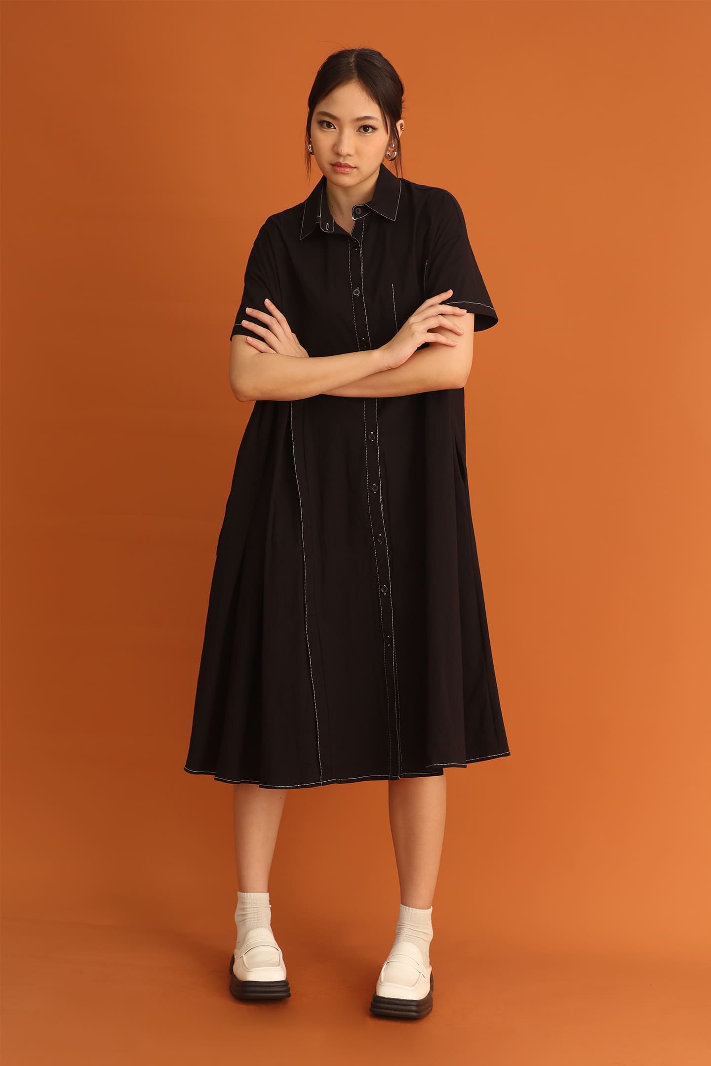 CHOSEN: Yura Collared Dress in Black