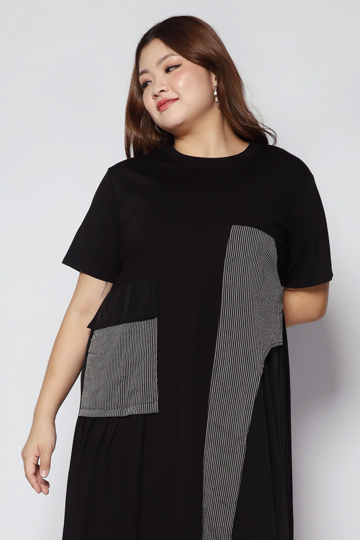 Coo Stripes Dress in Black