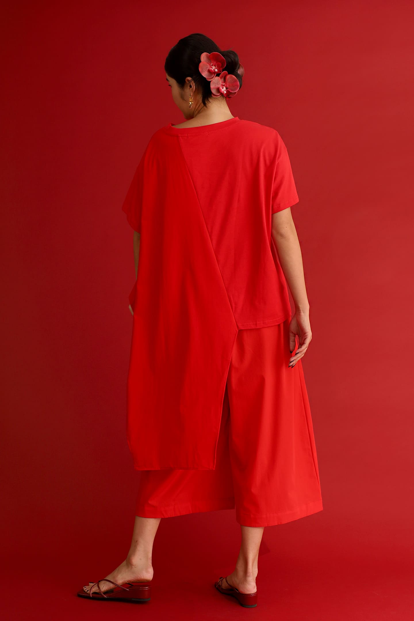 CHOSEN - Crimson Asymmetrical Top in Red