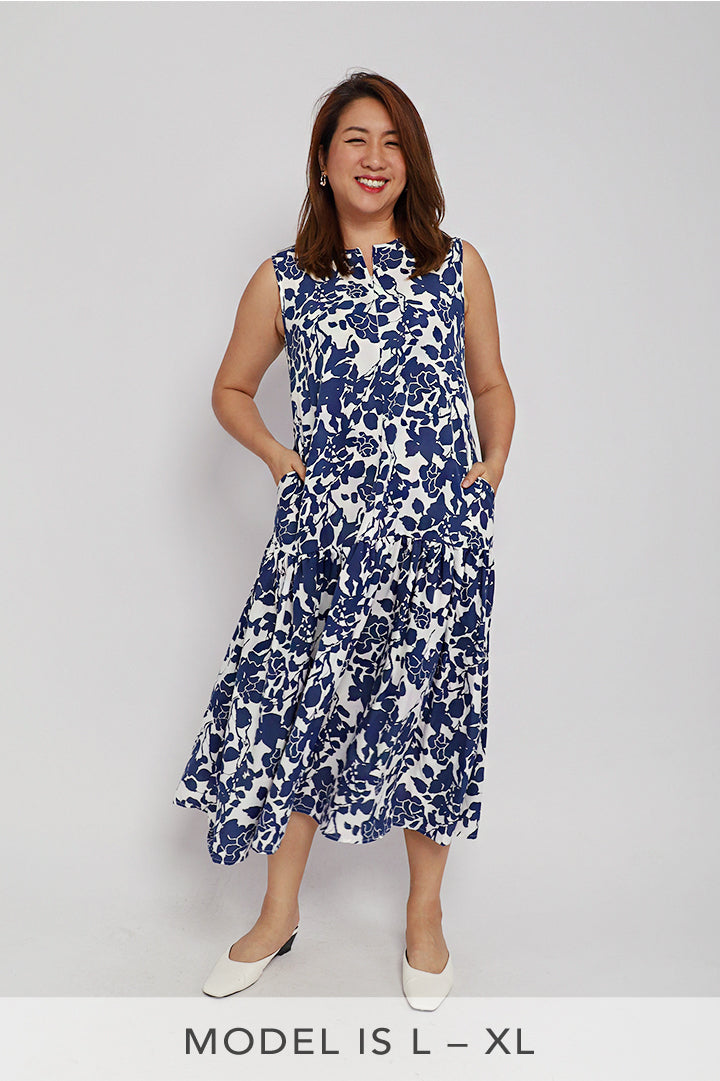 Romy Dress in Blue Florals
