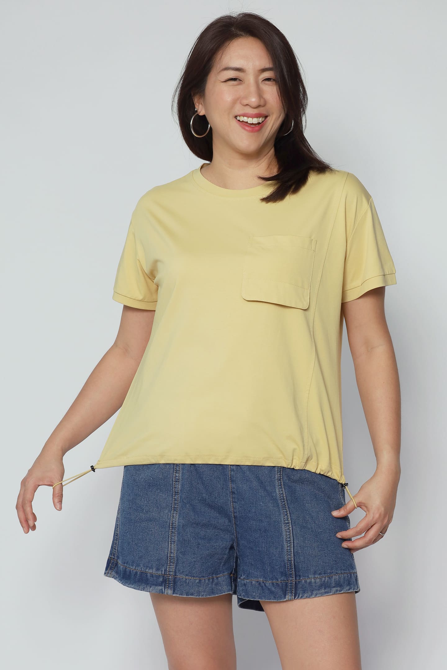 Backorders Easy By TE - Daiyu Chest Pocket Top in Yellow