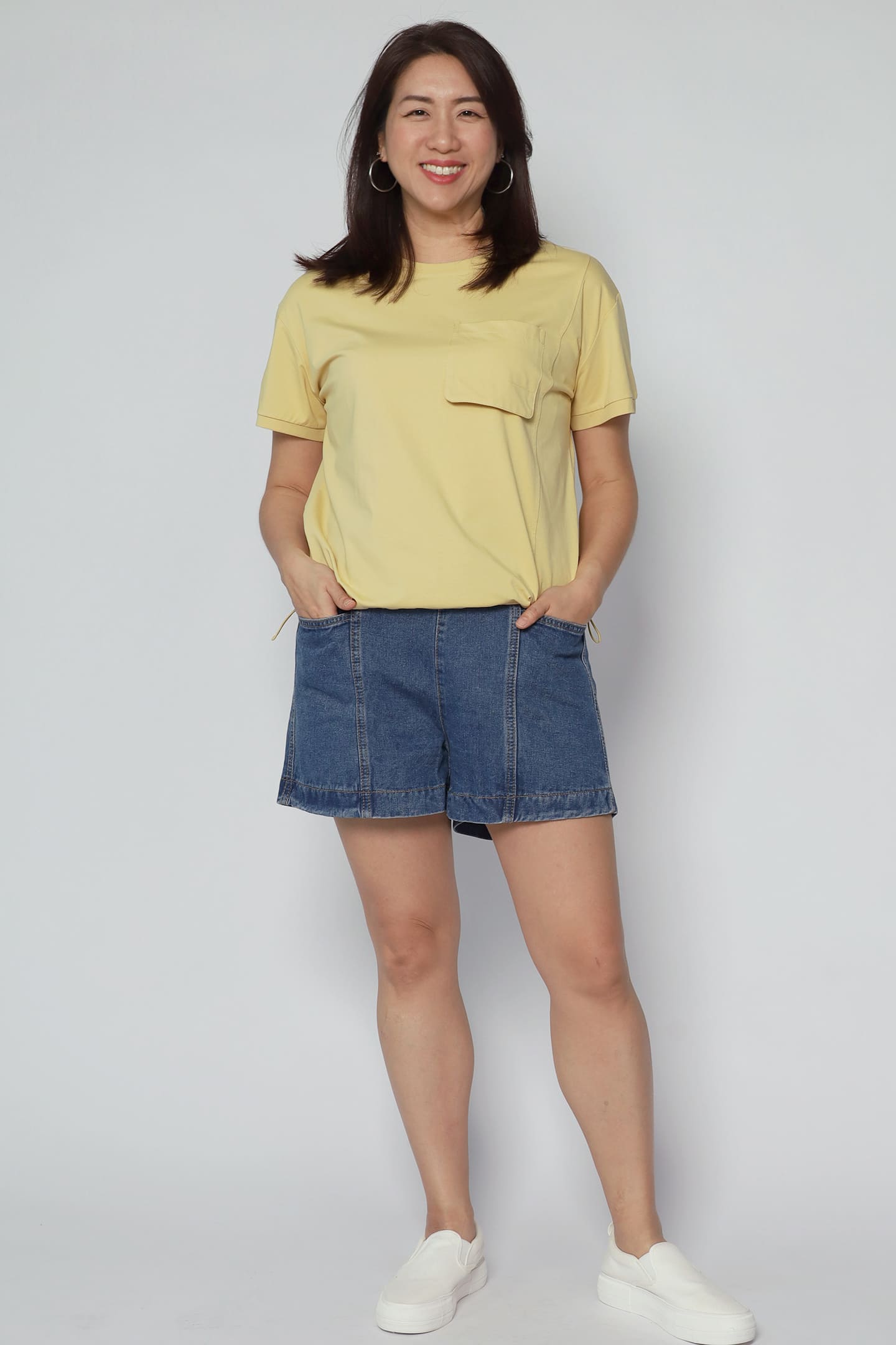 Backorders Easy By TE - Daiyu Chest Pocket Top in Yellow