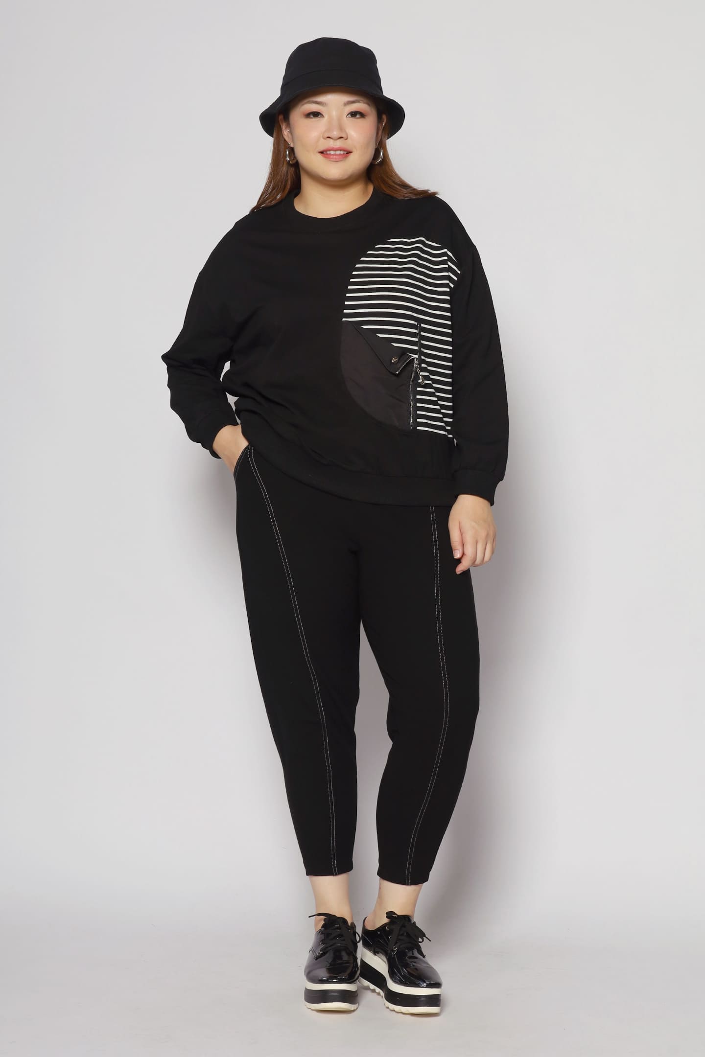 Dacie Stripes Top in Black