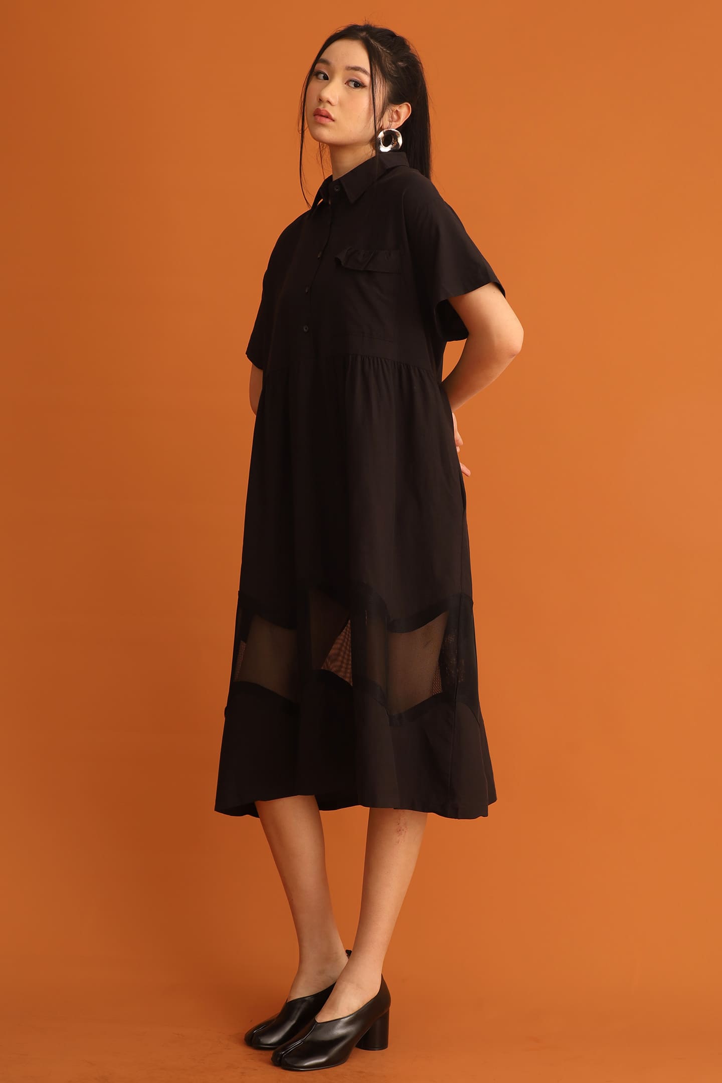 CHOSEN - Dasom Netted Dress in Black