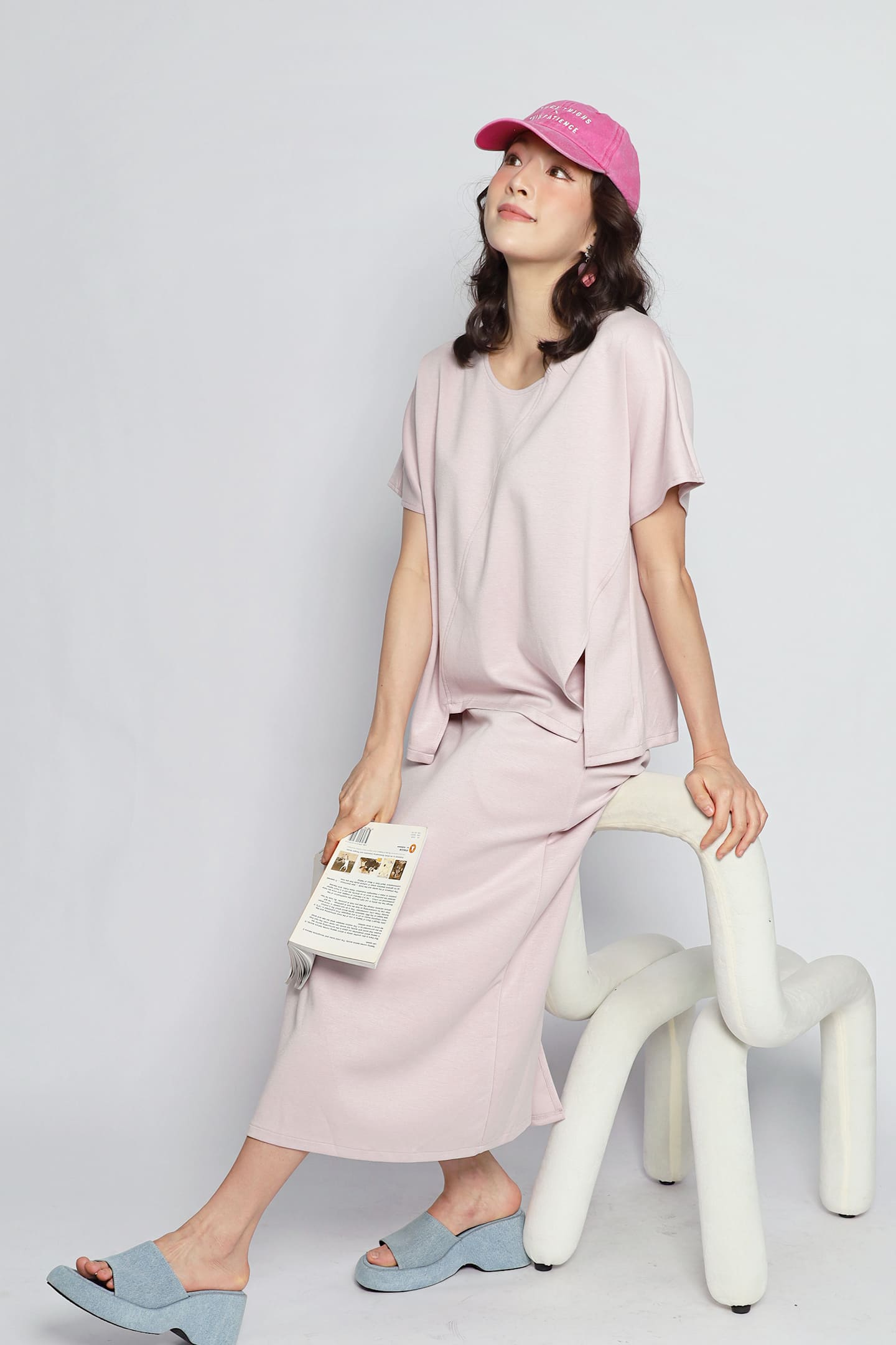 JOY - Date Me 2 in 1 Top and Skirt Set in Pink