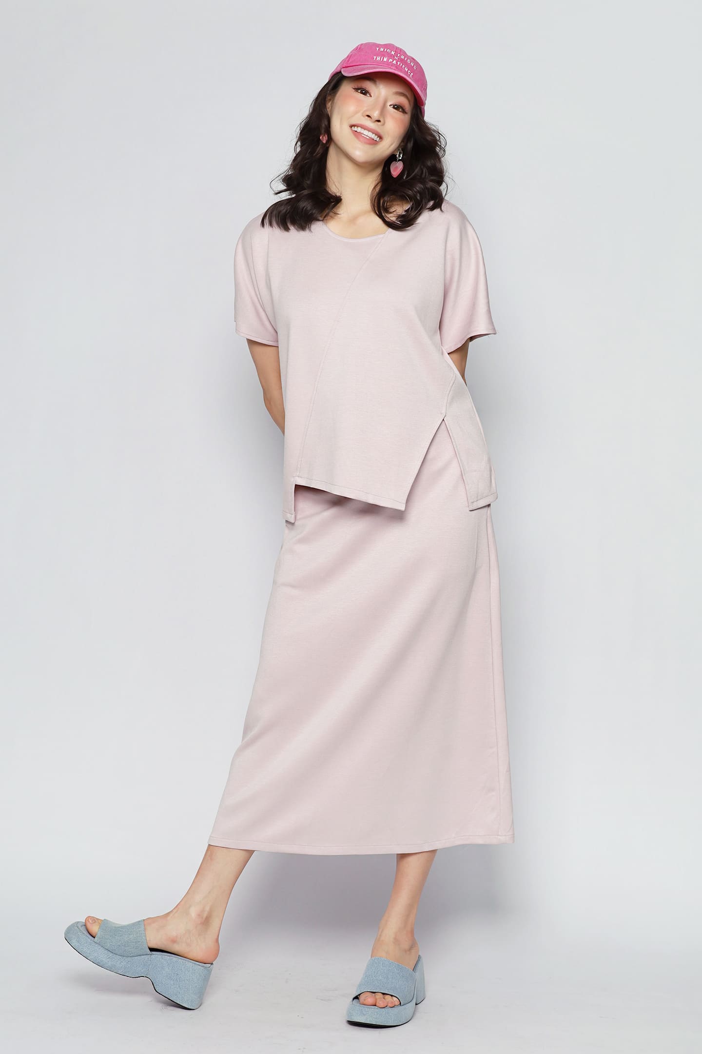 JOY - Date Me 2 in 1 Top and Skirt Set in Pink