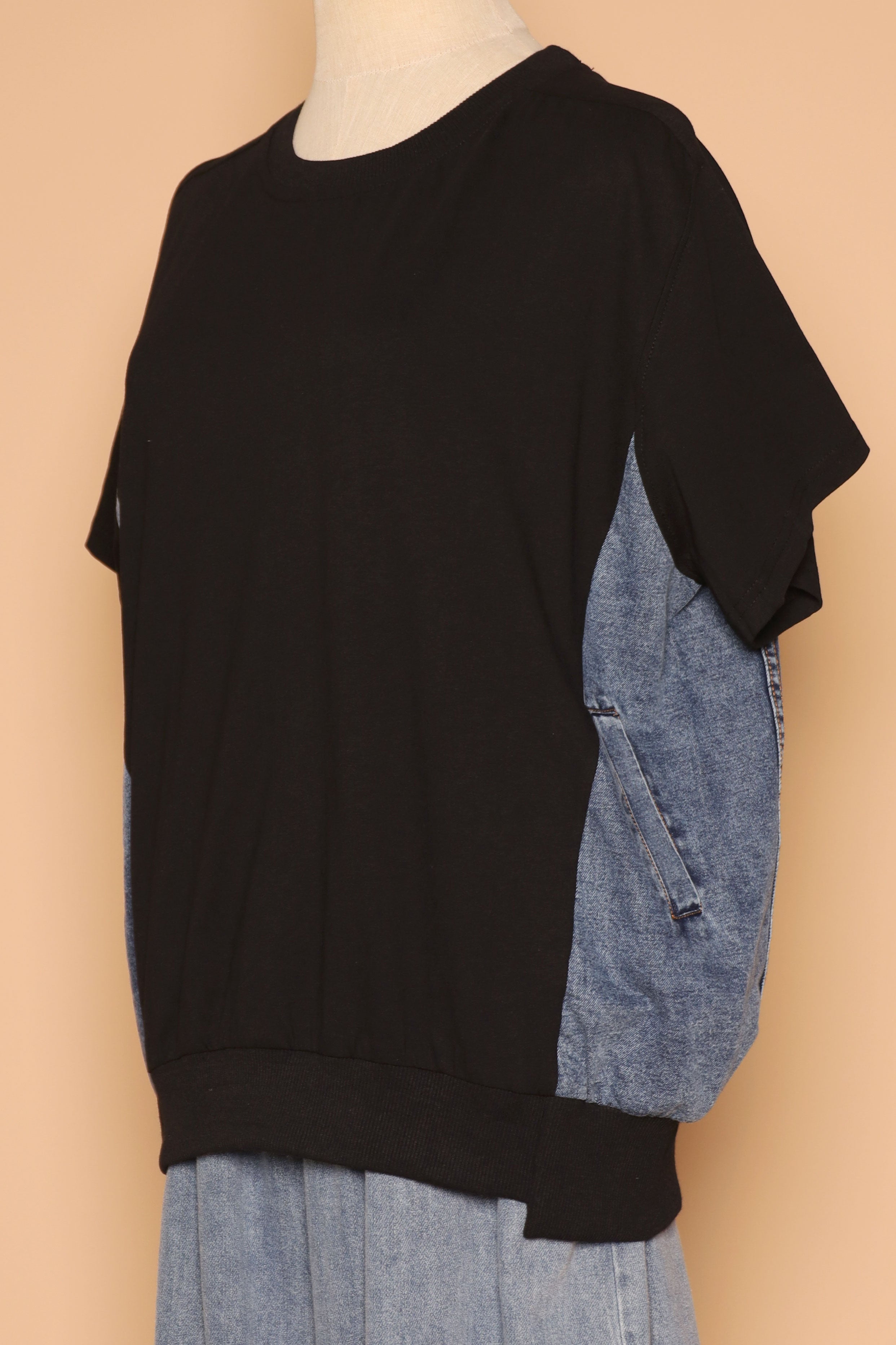 PO - Delina Top in Black Denim