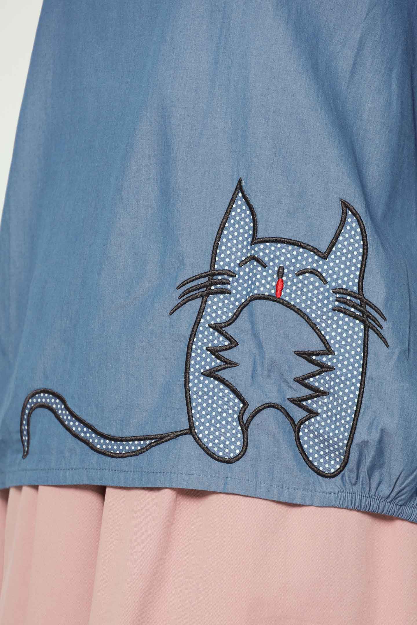 Denim Cat Top