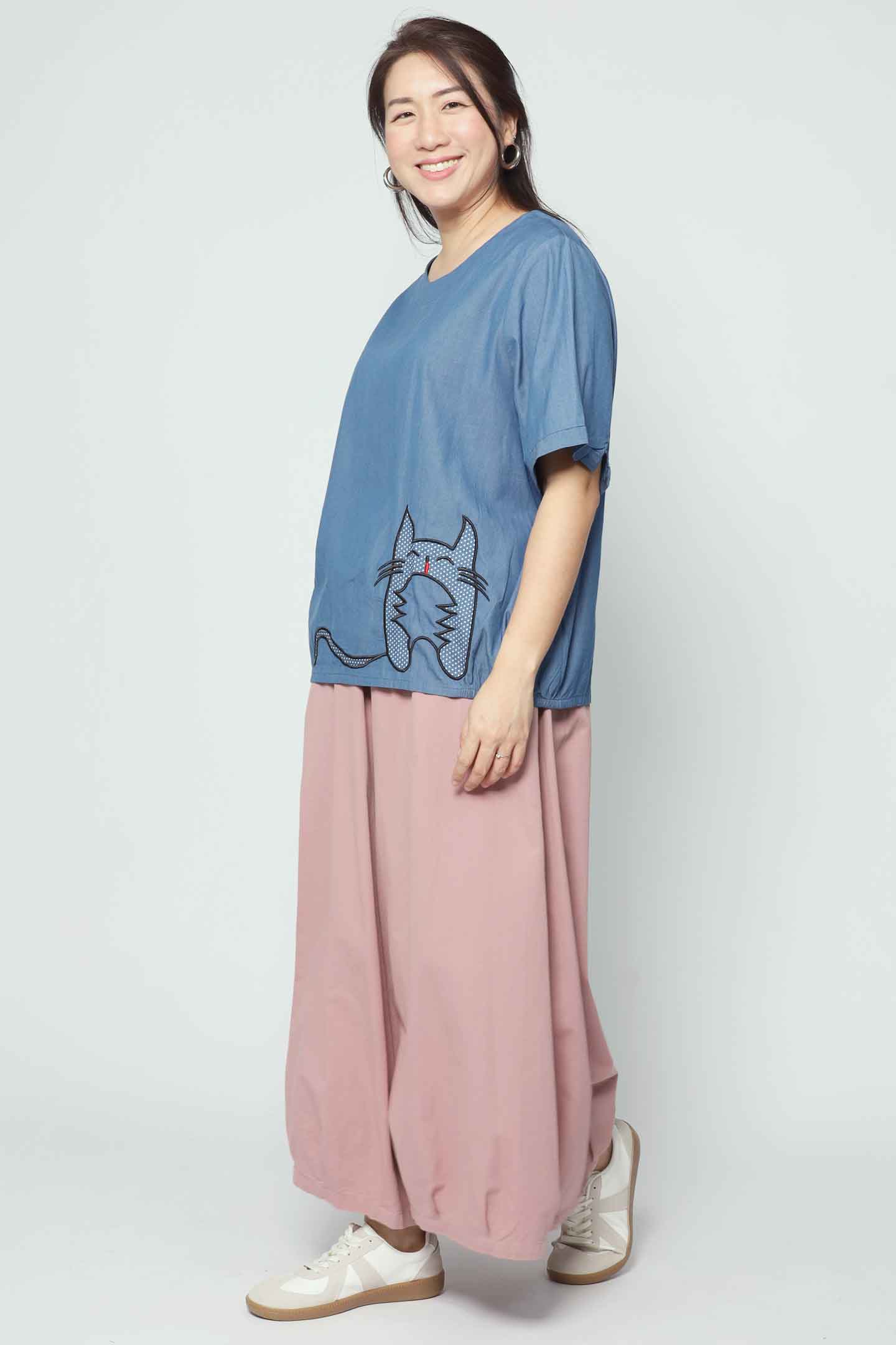 Denim Cat Top