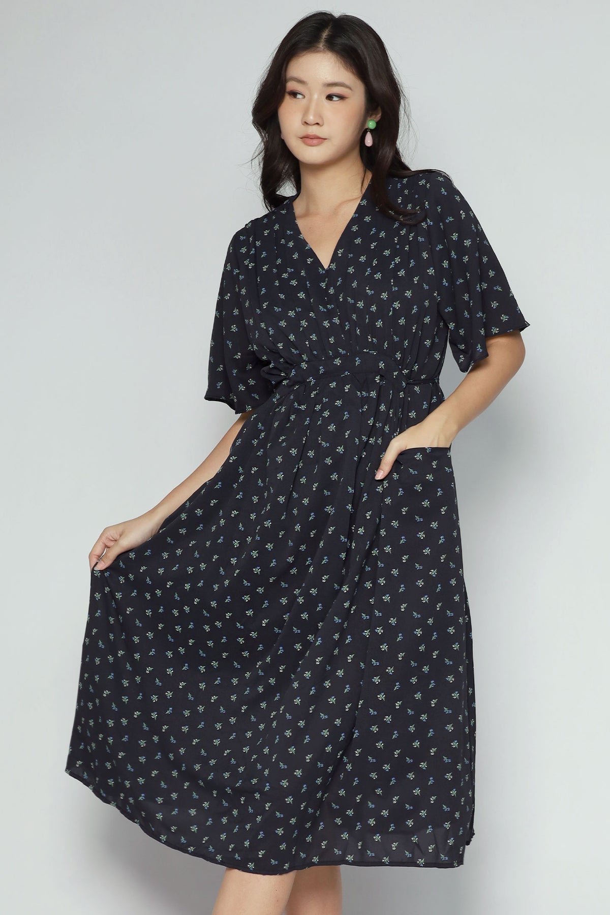 Denise Dress in Azure Garden