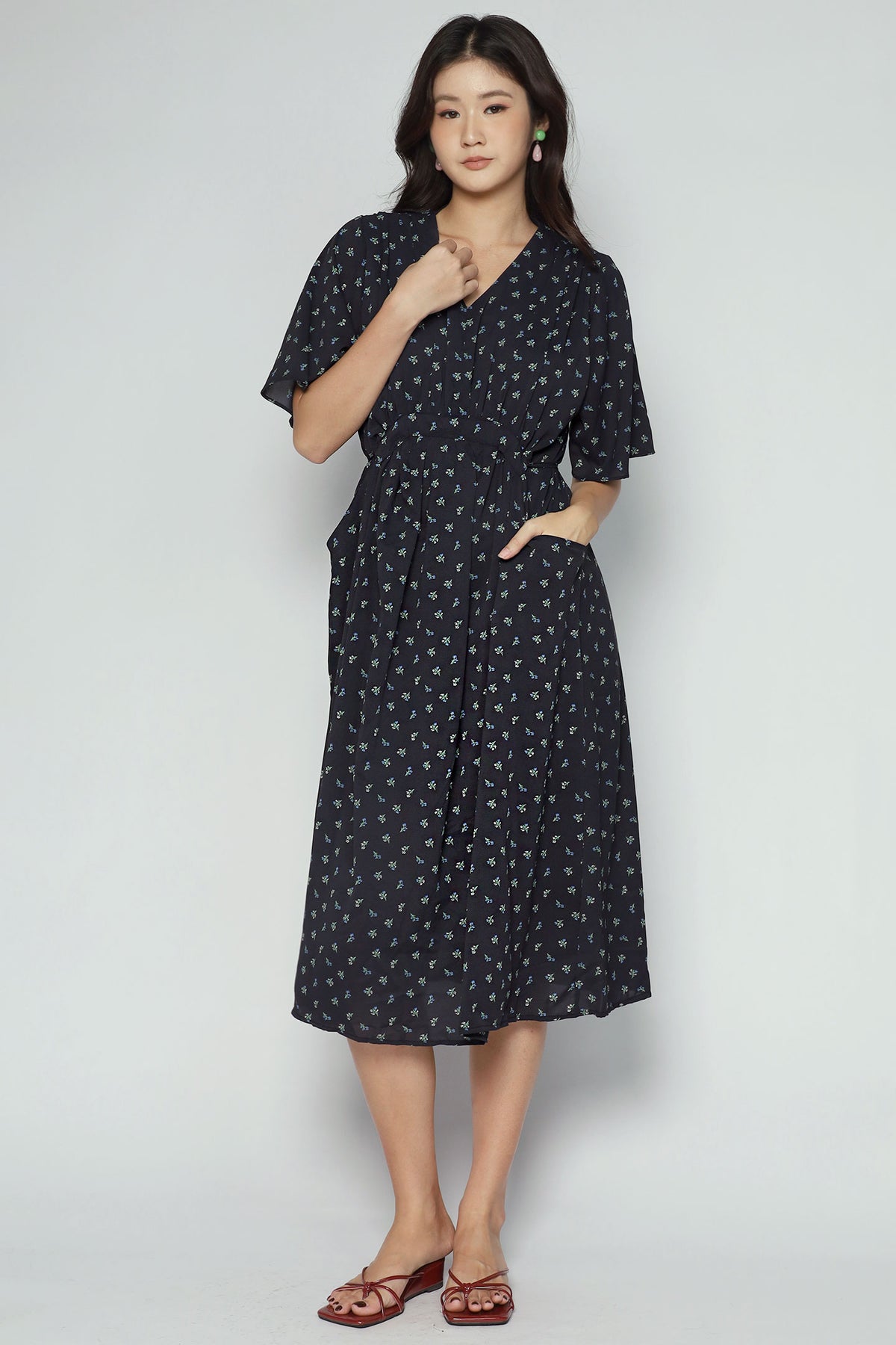 Denise Dress in Azure Garden