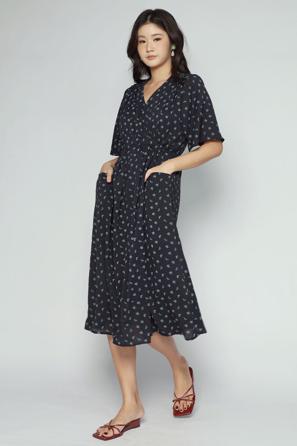 Denise Dress in Azure Garden