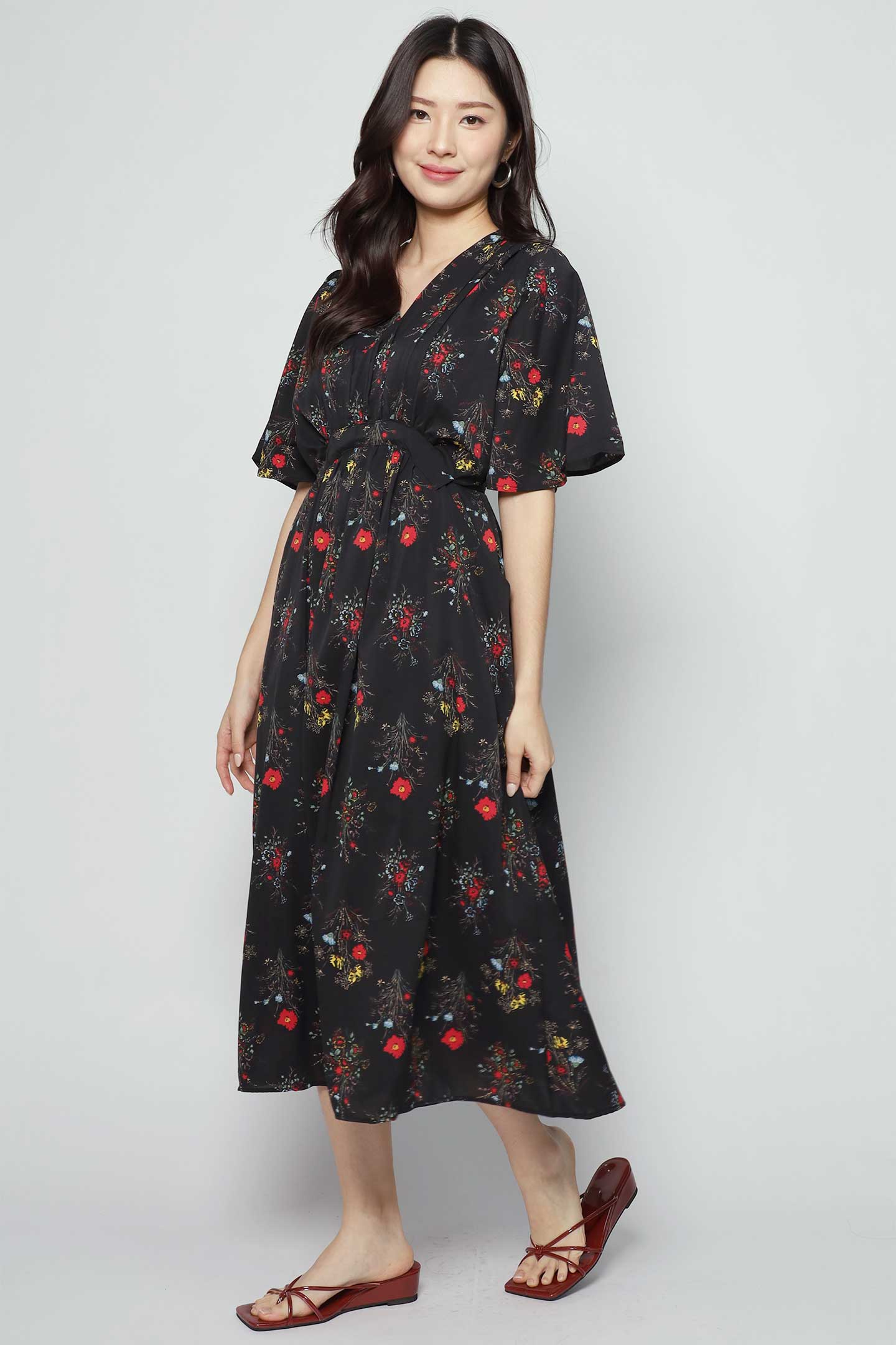 Denise Dress in Floral Autumn