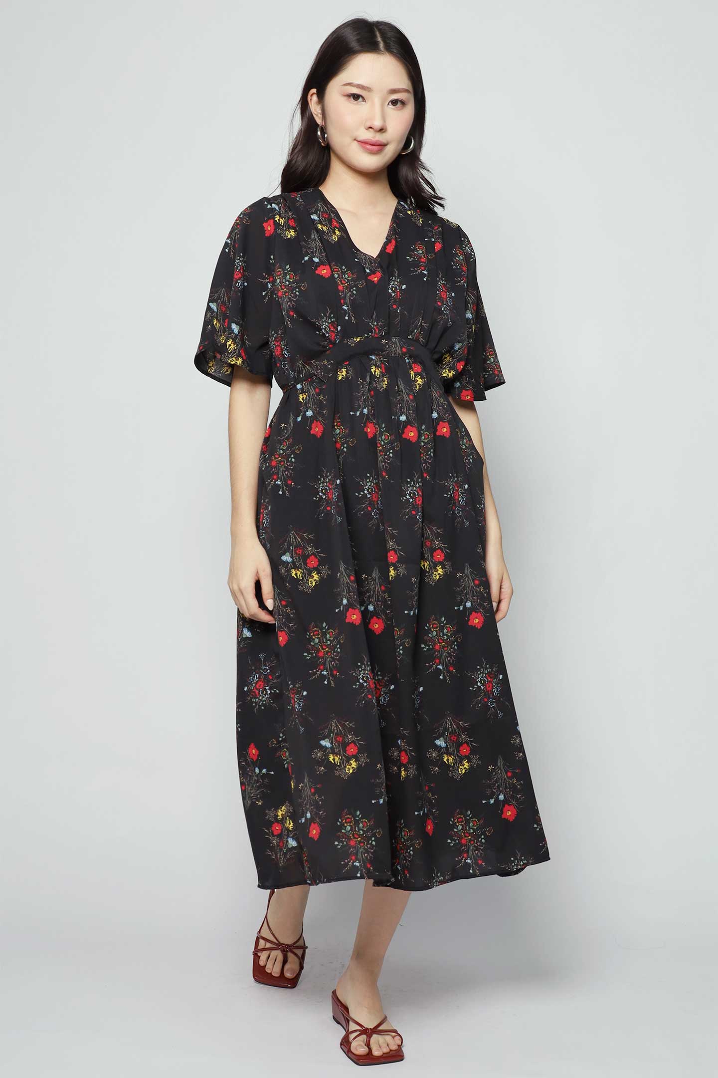 Denise Dress in Floral Autumn