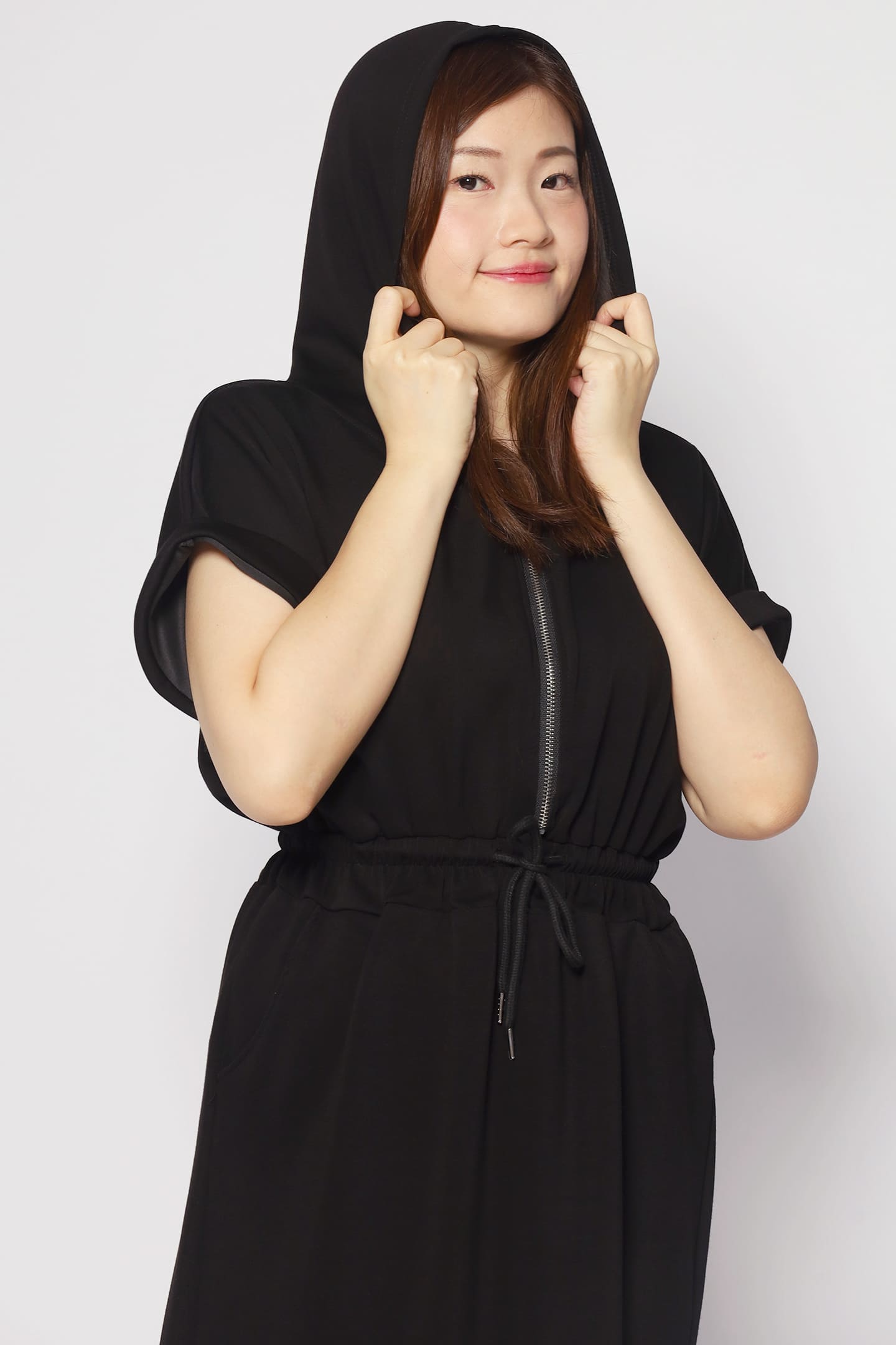 Backorders Diego Hoodie Dress in Black