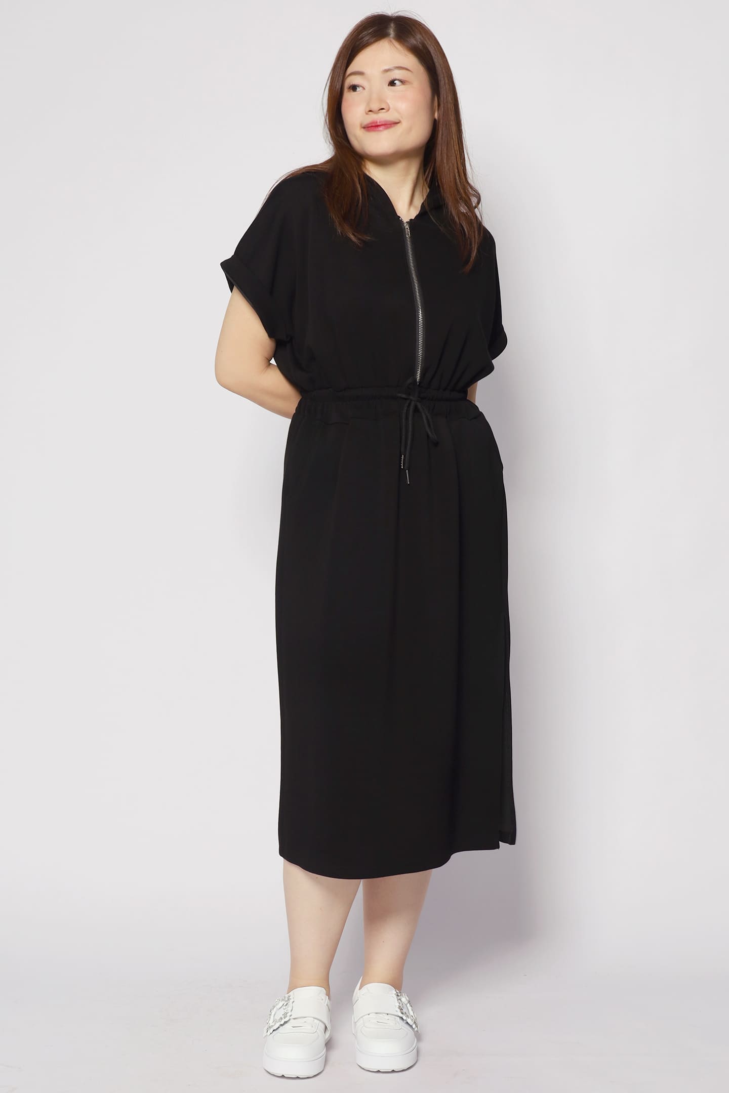 Backorders Diego Hoodie Dress in Black
