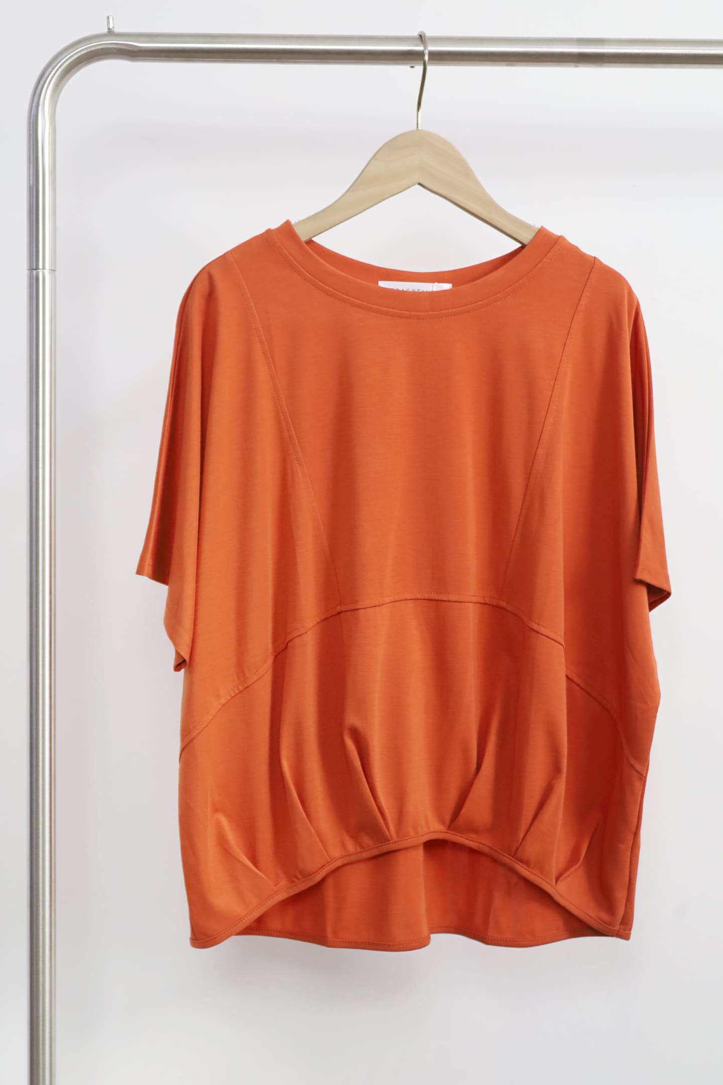 Backorders Easy By TE - Diora Pleated Top in Orange