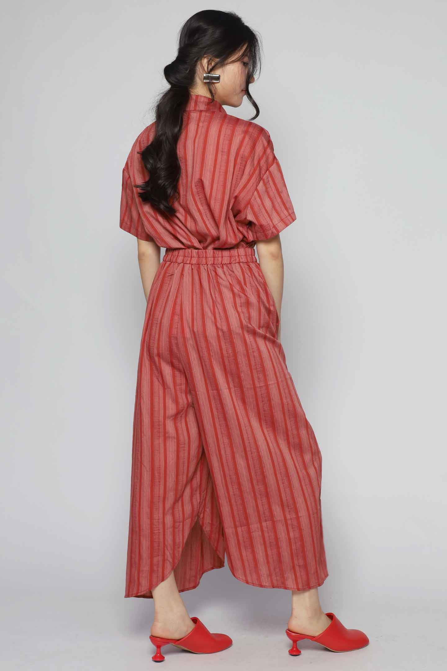 Dippy Culottes in Orange Stripes
