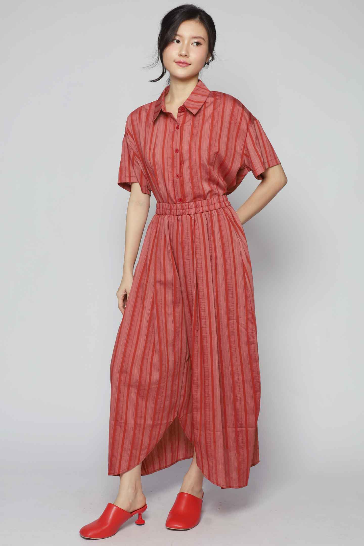 Dippy Culottes in Orange Stripes