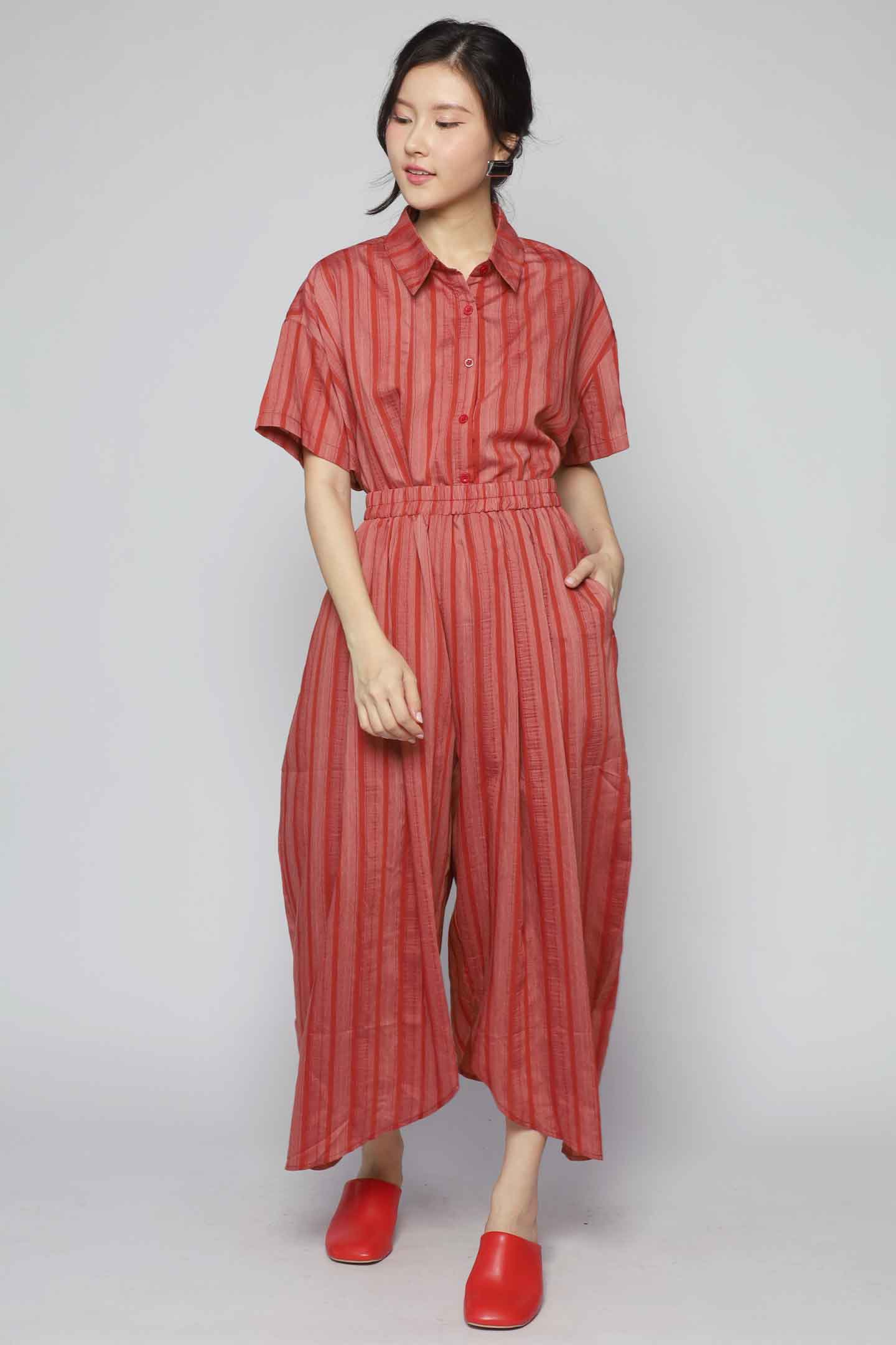 Dippy Culottes in Orange Stripes