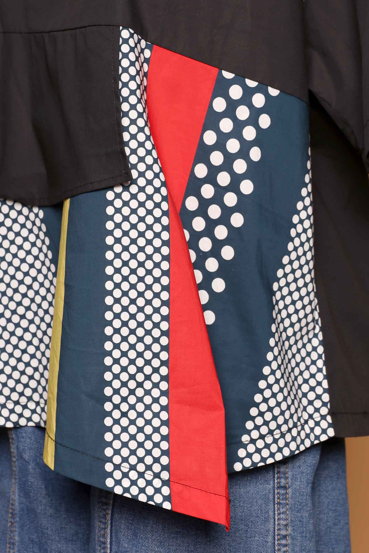 PO - Divinia Multi Polkadot Top in Black