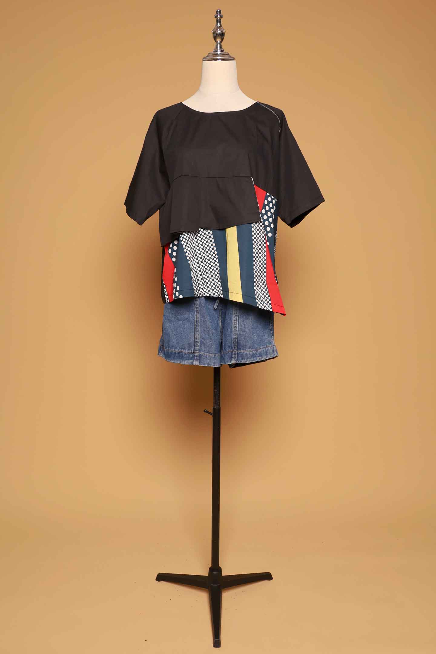 PO - Divinia Multi Polkadot Top in Black