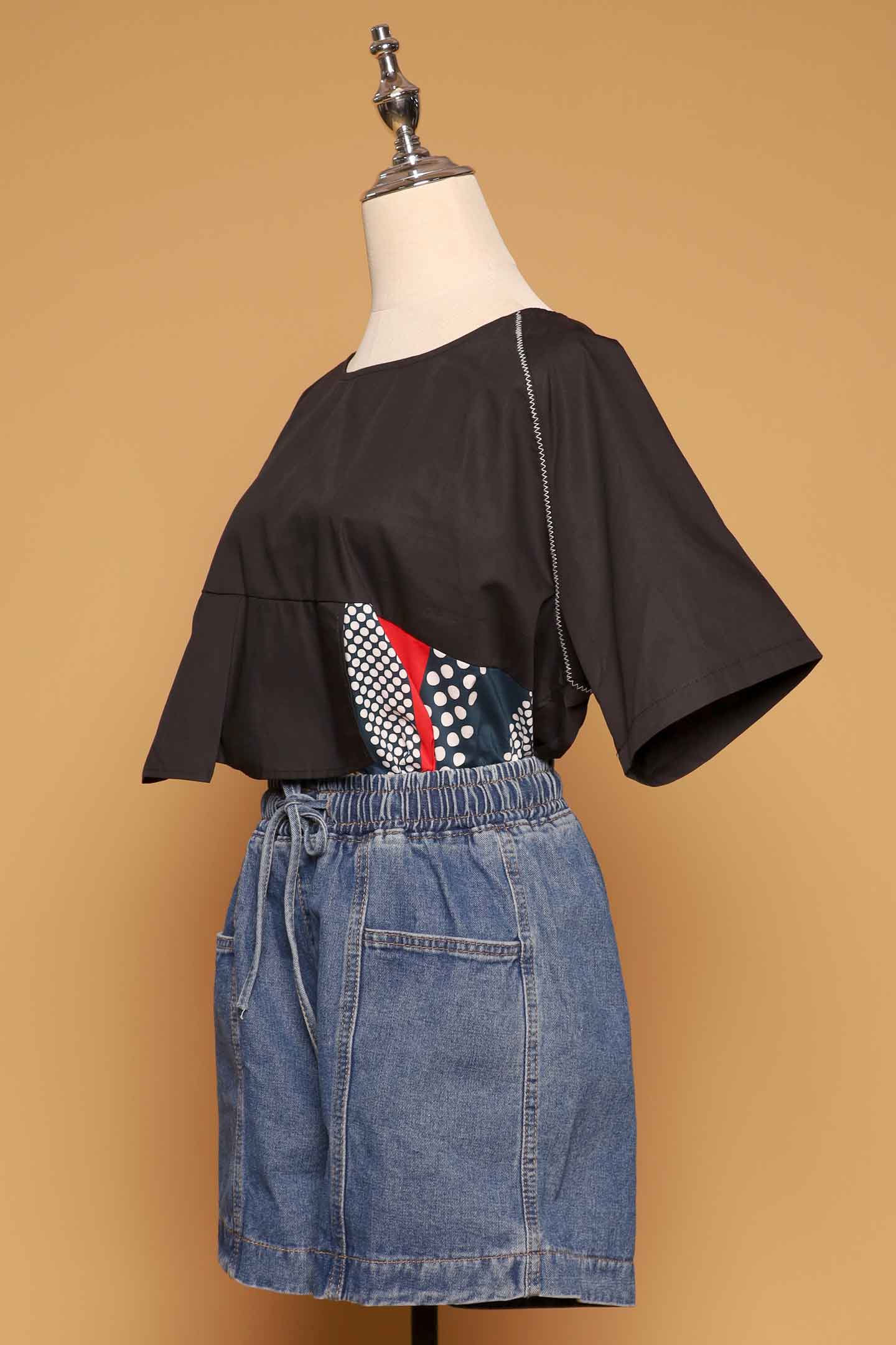 PO - Divinia Multi Polkadot Top in Black