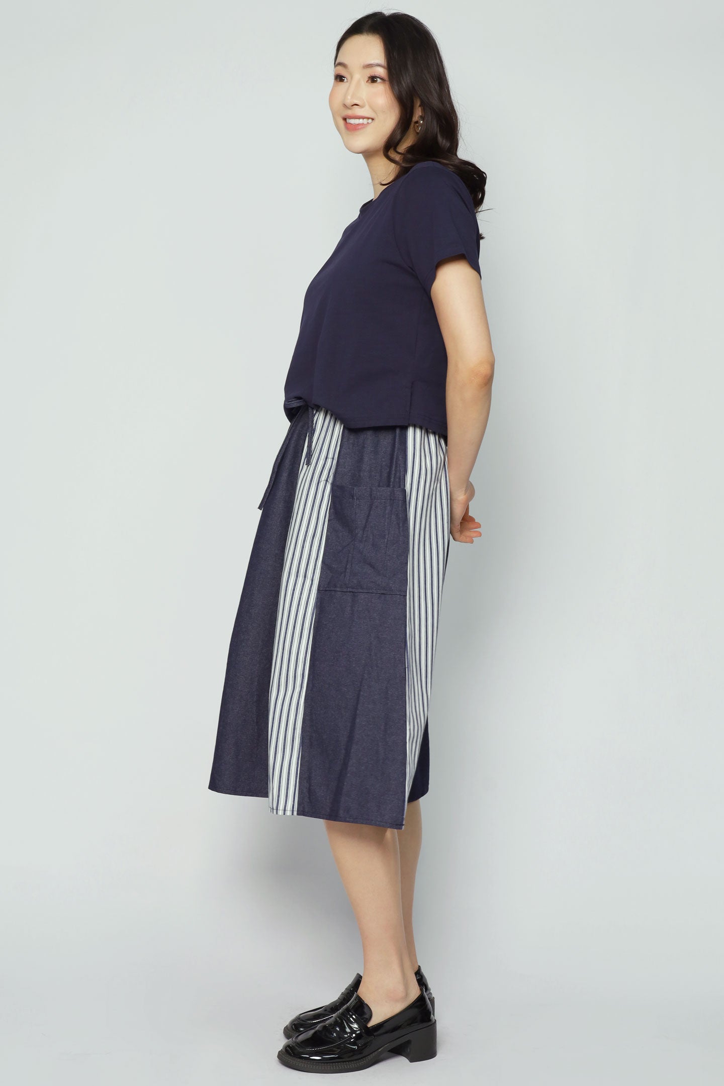 Diyonne Stripes Dress in Blue