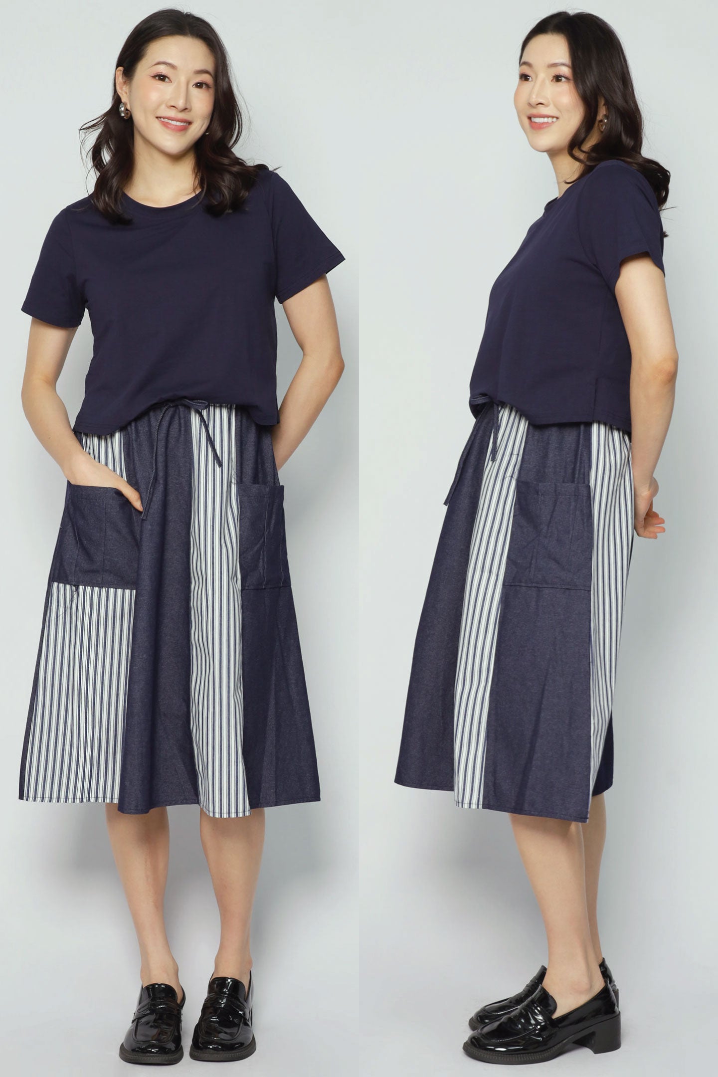 Diyonne Stripes Dress in Blue
